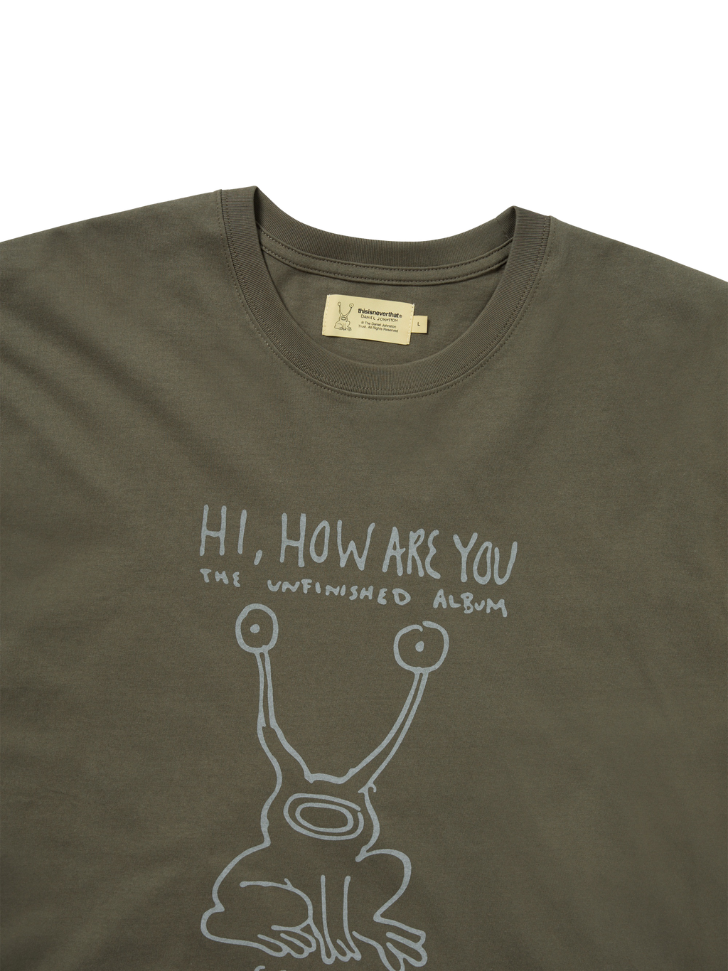 thisisneverthat - TNT Daniel Johnston Frog Tee (Olive) product image 2 | TRAB K-Fashion Australia