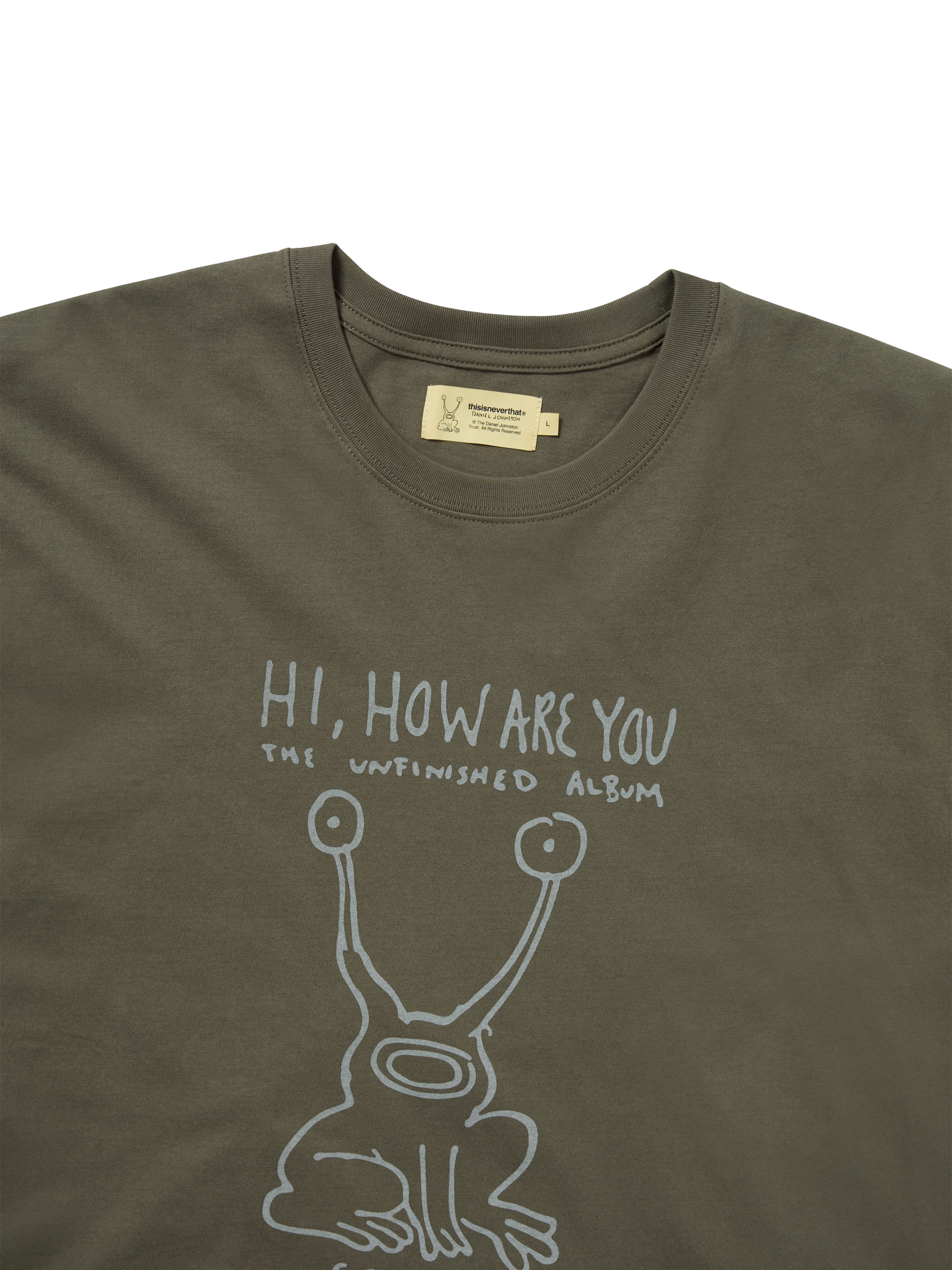 thisisneverthat - TNT Daniel Johnston Frog Tee (Olive) product image 2 | TRAB K-Fashion Australia