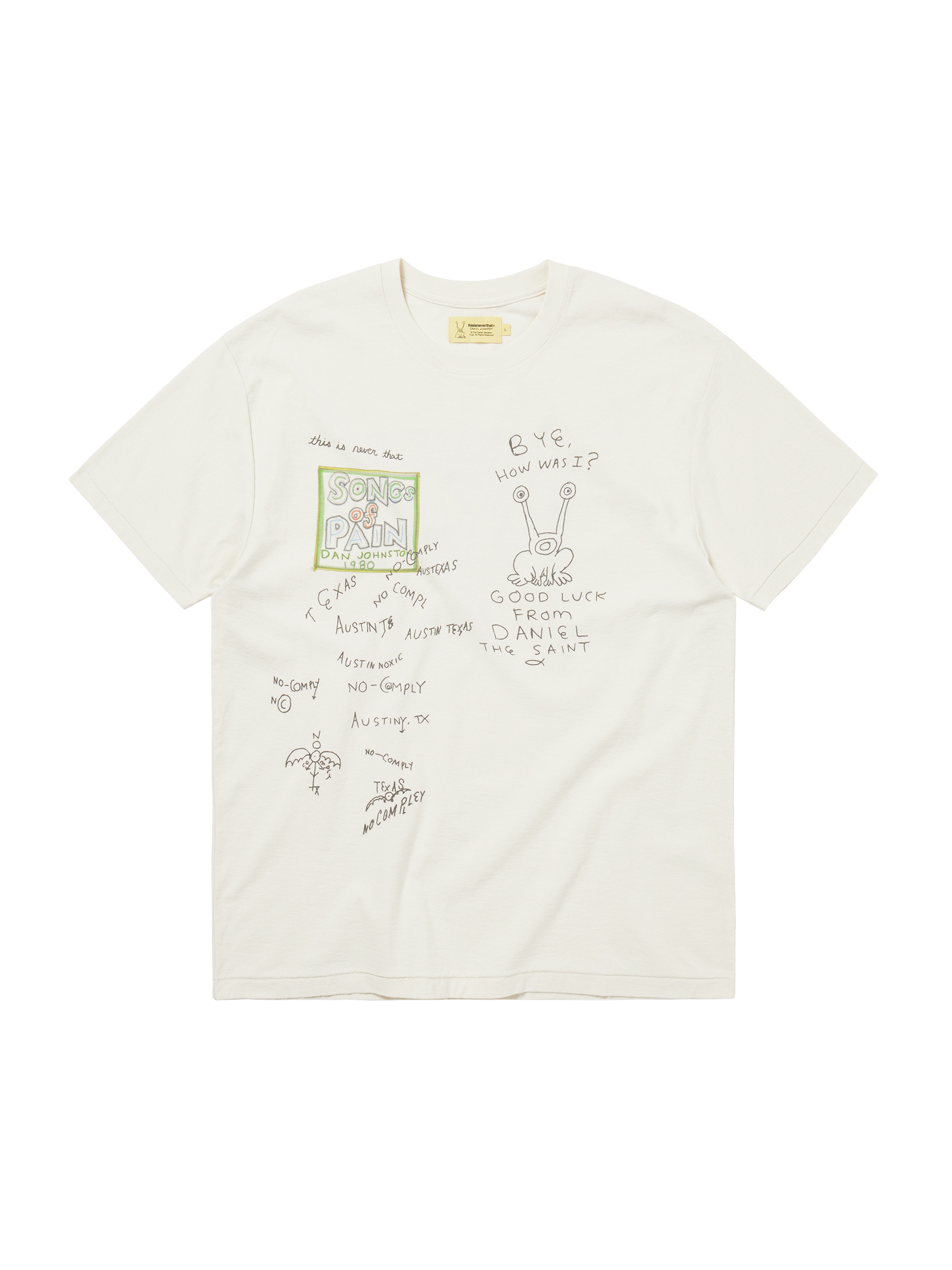thisisneverthat - TNT Daniel Johnston SONGS of PAIN Faded Tee (Natural) product image 1 | TRAB K-Fashion Australia