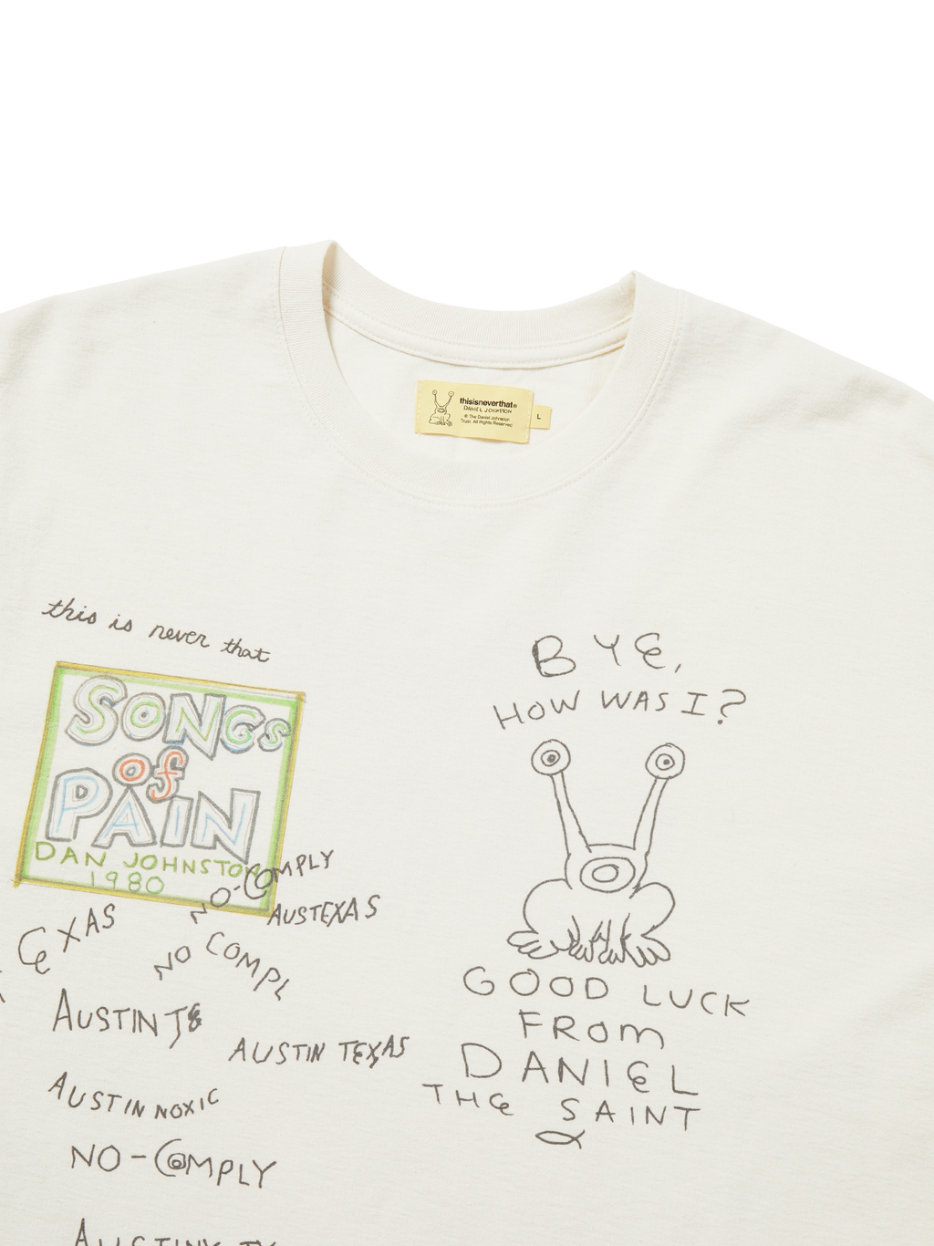 thisisneverthat - TNT Daniel Johnston SONGS of PAIN Faded Tee (Natural) product image 2 | TRAB K-Fashion Australia