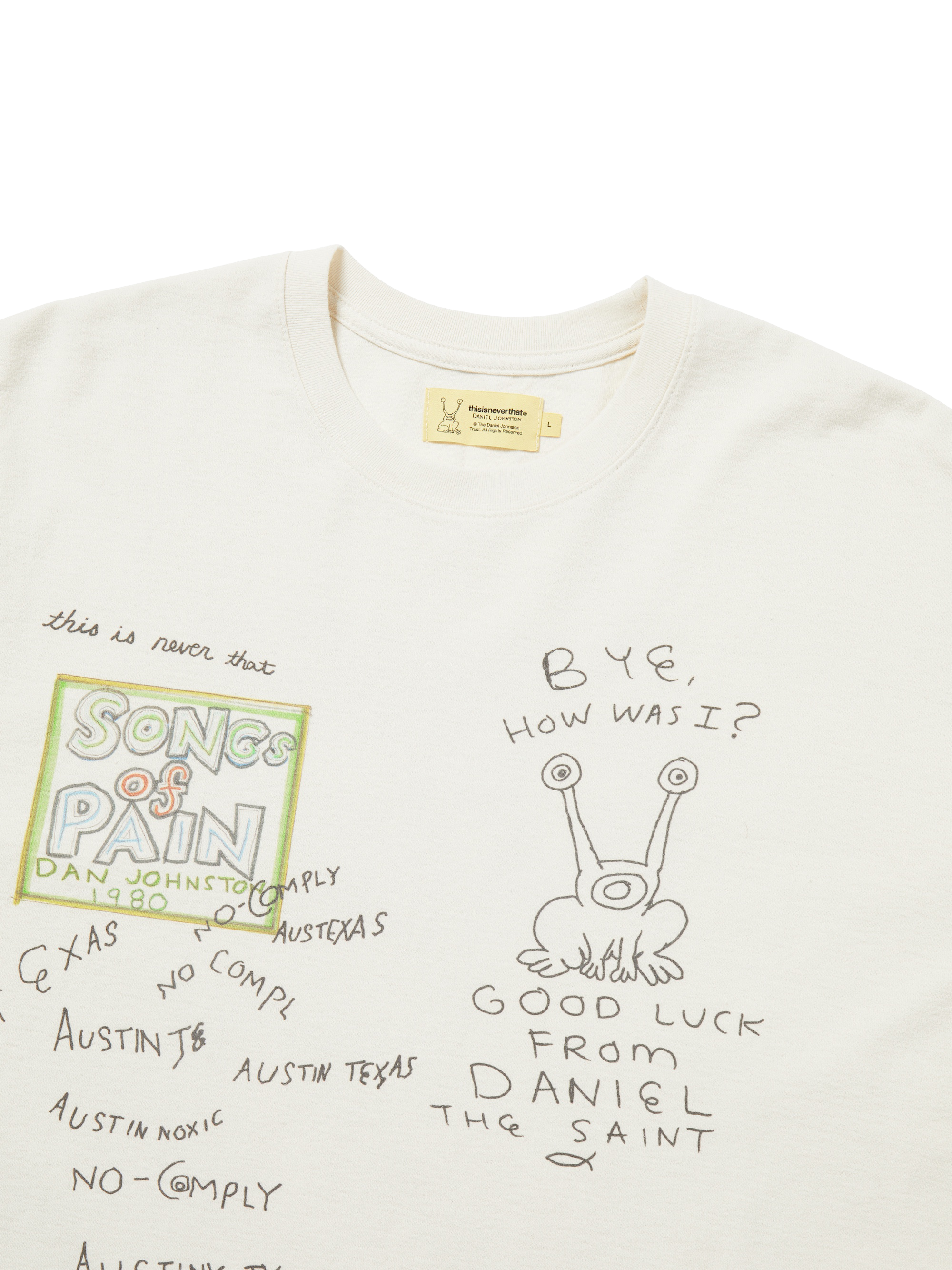 thisisneverthat - TNT Daniel Johnston SONGS of PAIN Faded Tee (Natural) product image 2 | TRAB K-Fashion Australia
