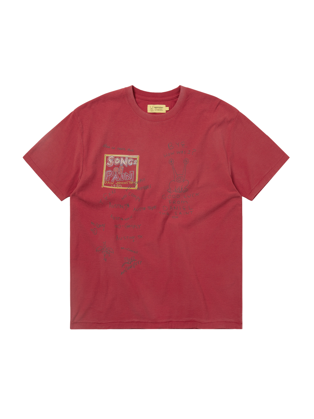 thisisneverthat - TNT Daniel Johnston SONGS of PAIN Faded Tee (Red) product image 1 | TRAB K-Fashion Australia