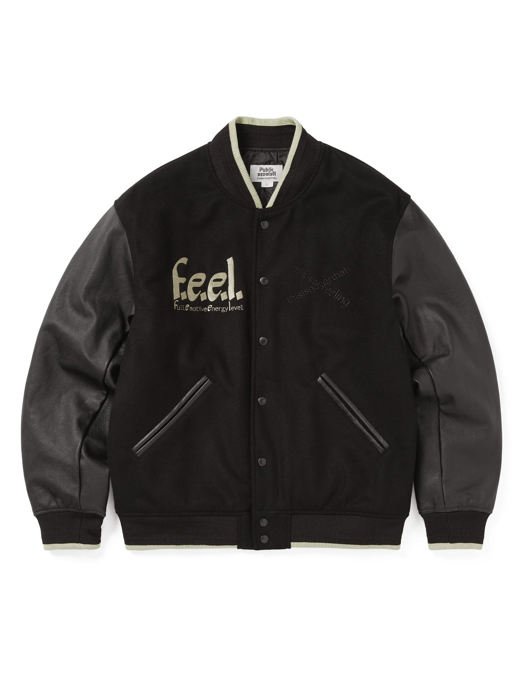 thisisneverthat - TNT FULL EMOTIVE Varsity Jacket (Black) product image 1 | TRAB K-Fashion Australia