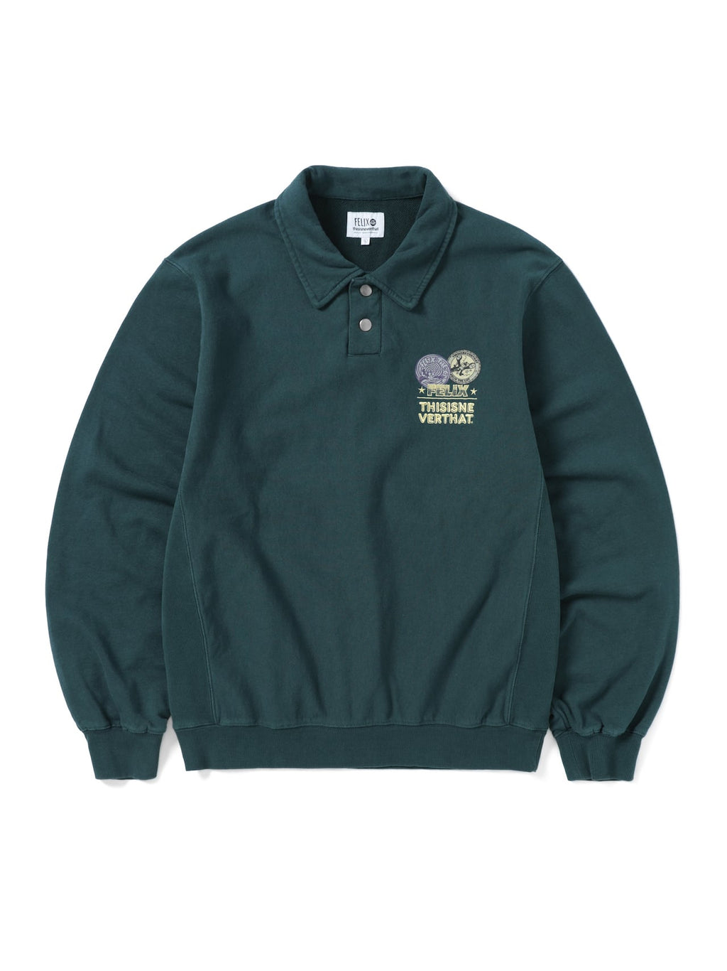 thisisneverthat - TNT Felix Collar Sweatshirt Sea (Green) product image 1 | TRAB K-Fashion Australia