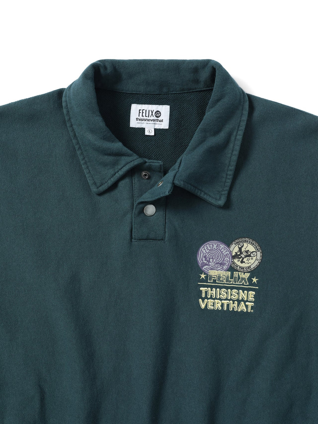 thisisneverthat - TNT Felix Collar Sweatshirt Sea (Green) product image 2 | TRAB K-Fashion Australia