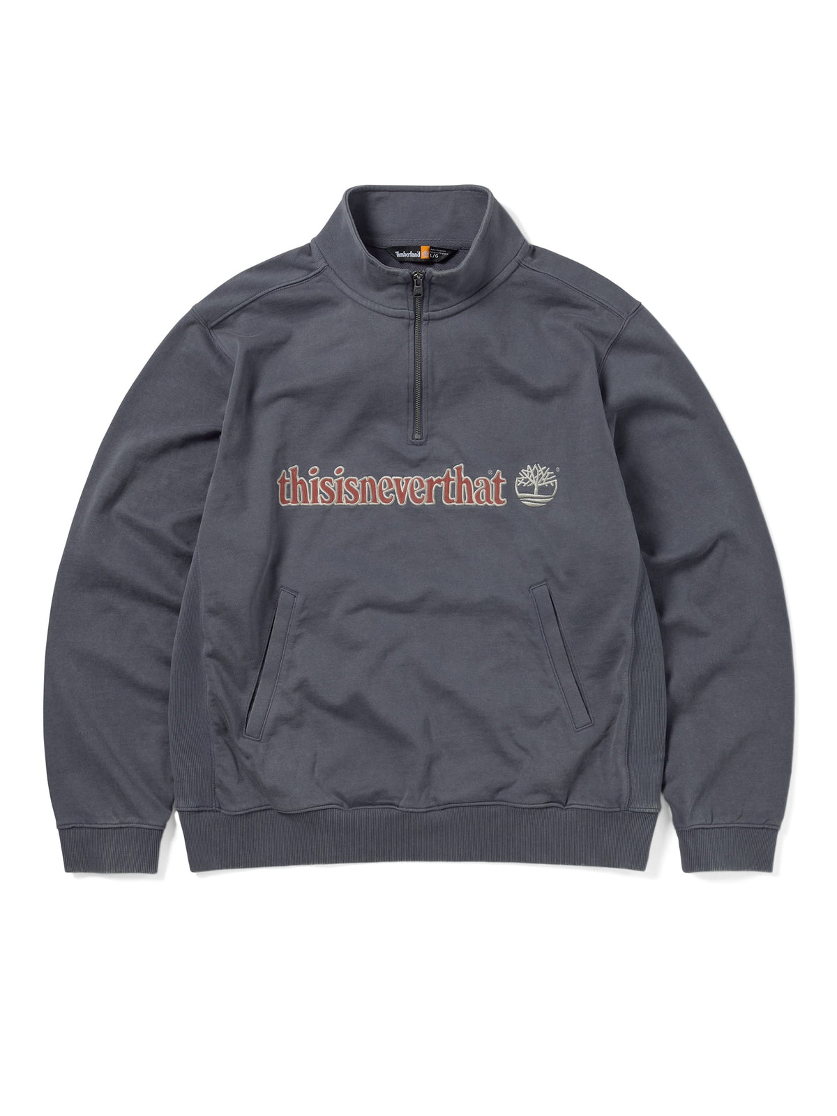 thisisneverthat - TNT Heritage Quarter Zip Sweatshirt (Blue Grey) product image 1 | TRAB K-Fashion Australia