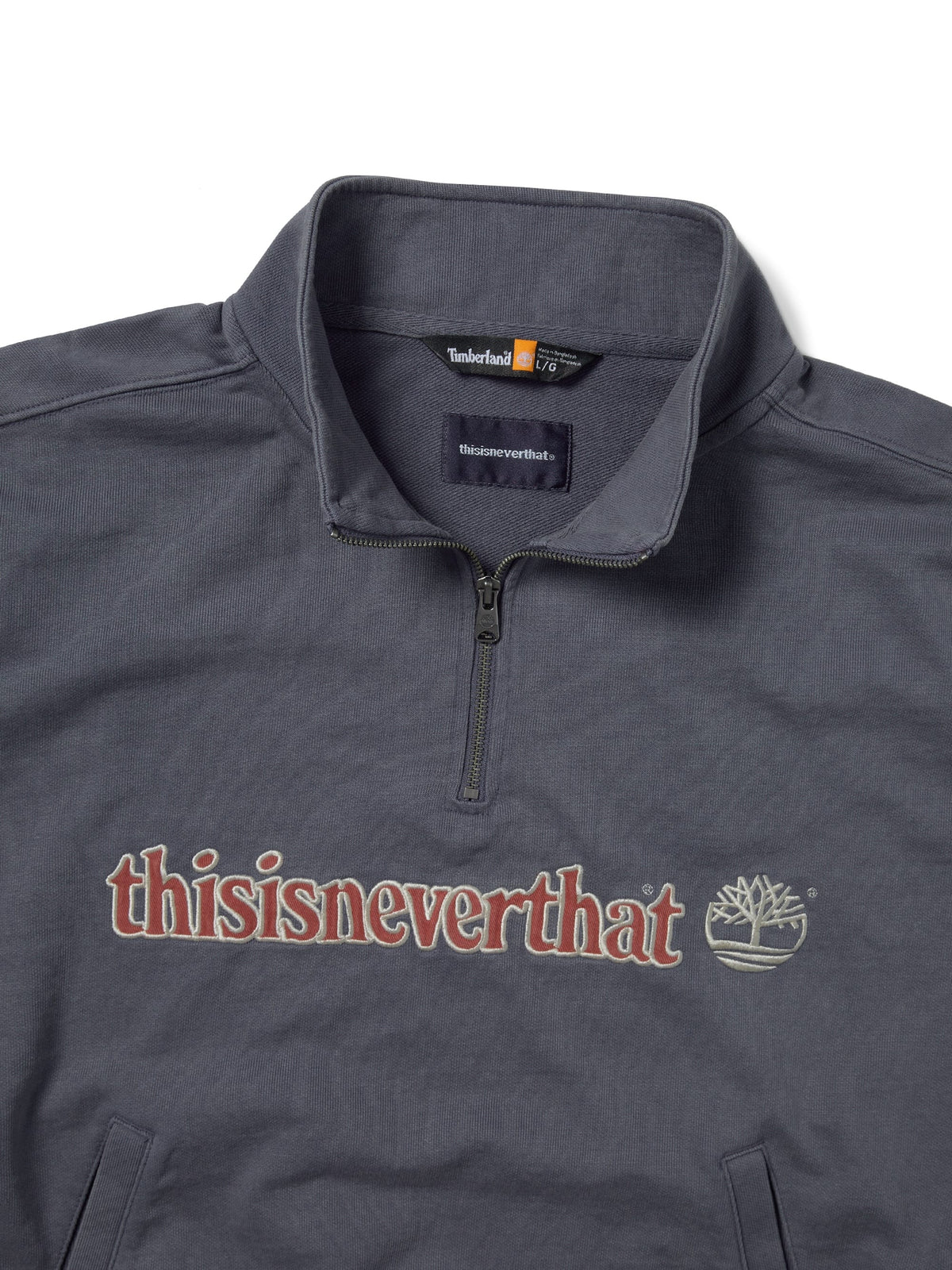 thisisneverthat - TNT Heritage Quarter Zip Sweatshirt (Blue Grey) product image 2 | TRAB K-Fashion Australia