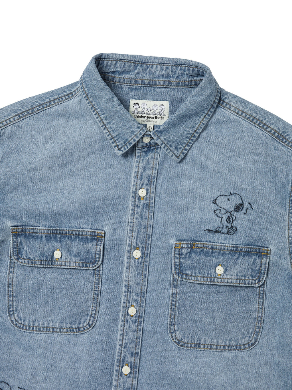 thisisneverthat - TNT PEANUTS Denim Shirt (Blue) product image 2 | TRAB K-Fashion Australia