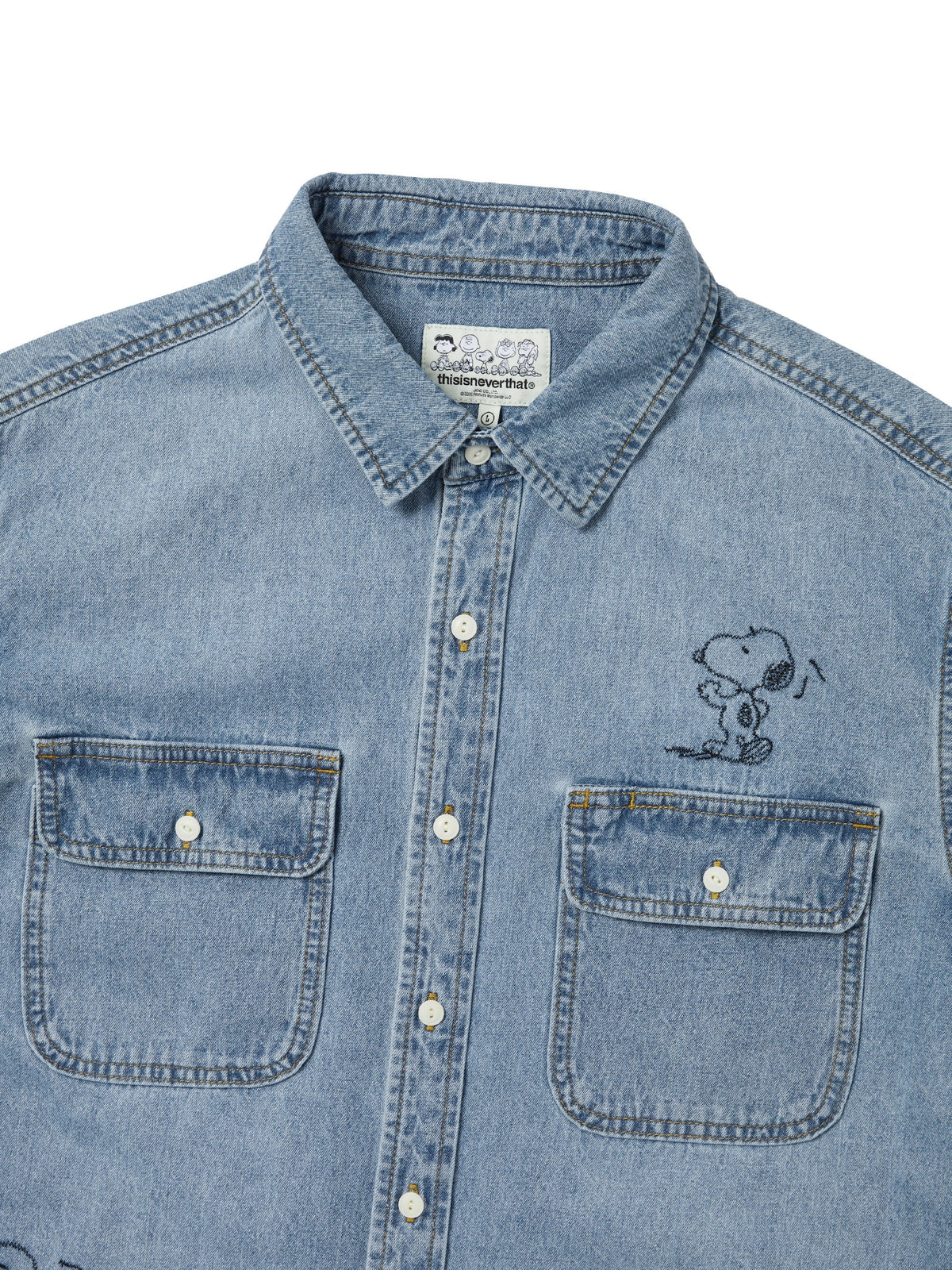 thisisneverthat - TNT PEANUTS Denim Shirt (Blue) product image 2 | TRAB K-Fashion Australia
