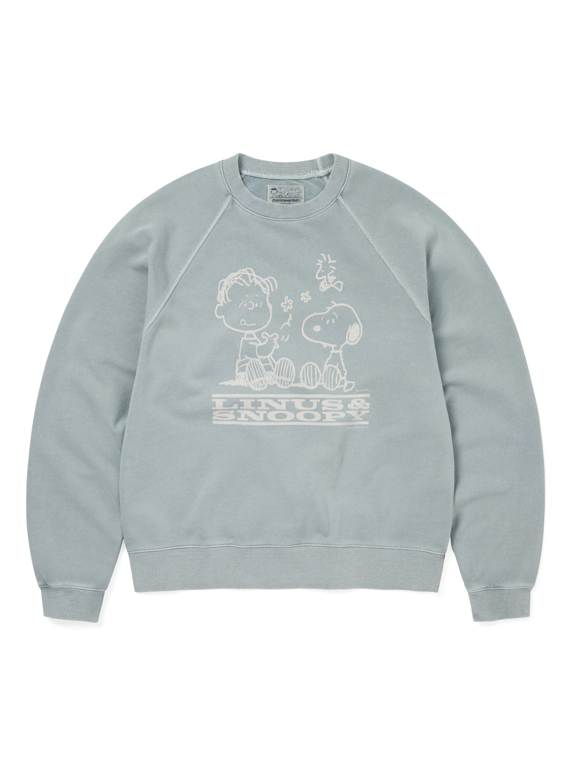 thisisneverthat - TNT PEANUTS Faded Crewneck (Blue Grey) product image 1 | TRAB K-Fashion Australia