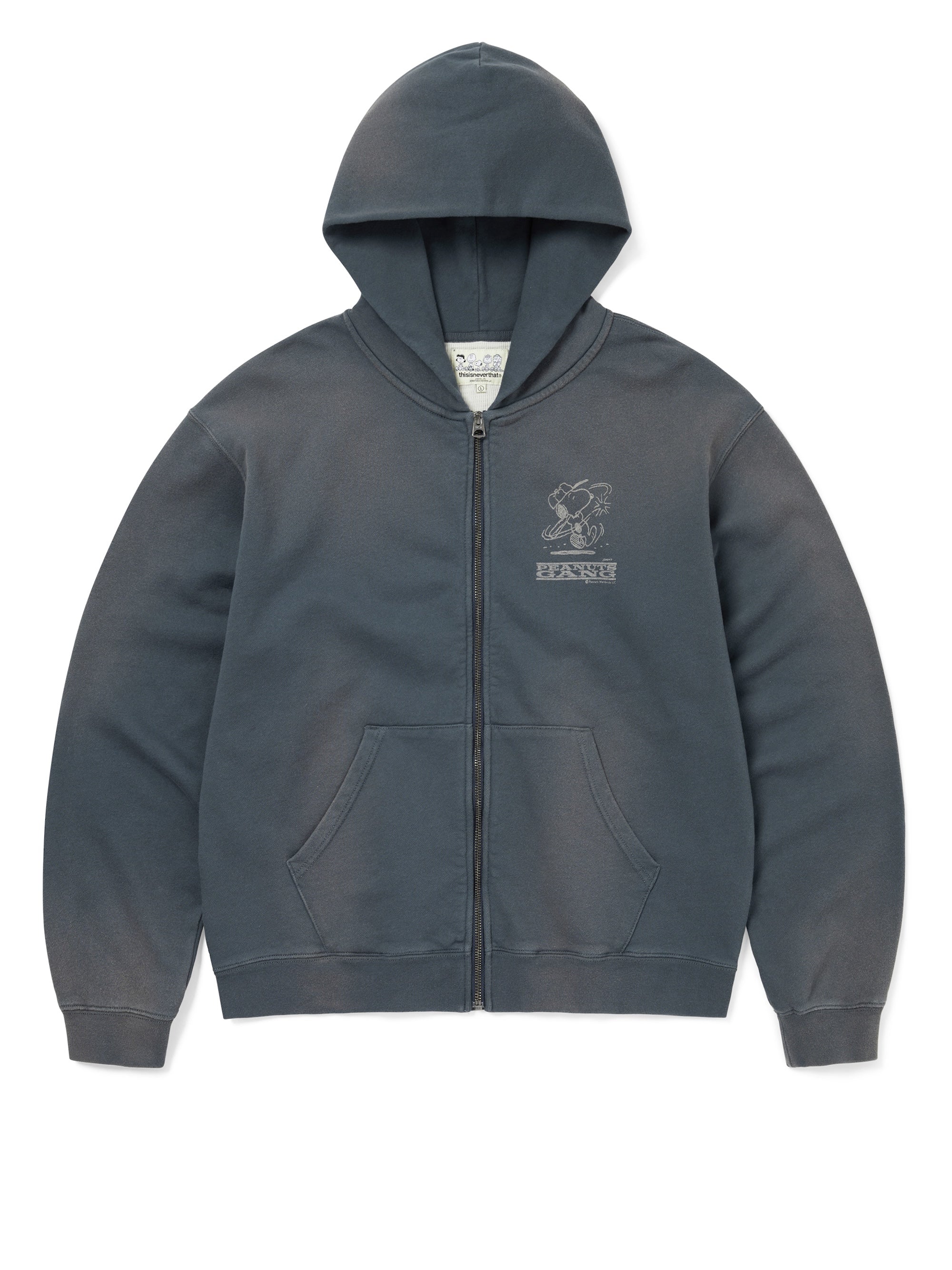 thisisneverthat - TNT PEANUTS Zip Up Hoodie (Faded Navy) product image 1 | TRAB K-Fashion Australia