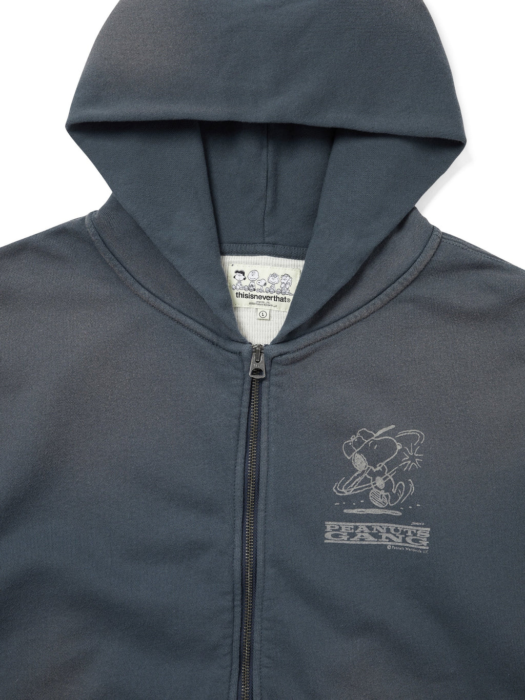 thisisneverthat - TNT PEANUTS Zip Up Hoodie (Faded Navy) product image 2 | TRAB K-Fashion Australia