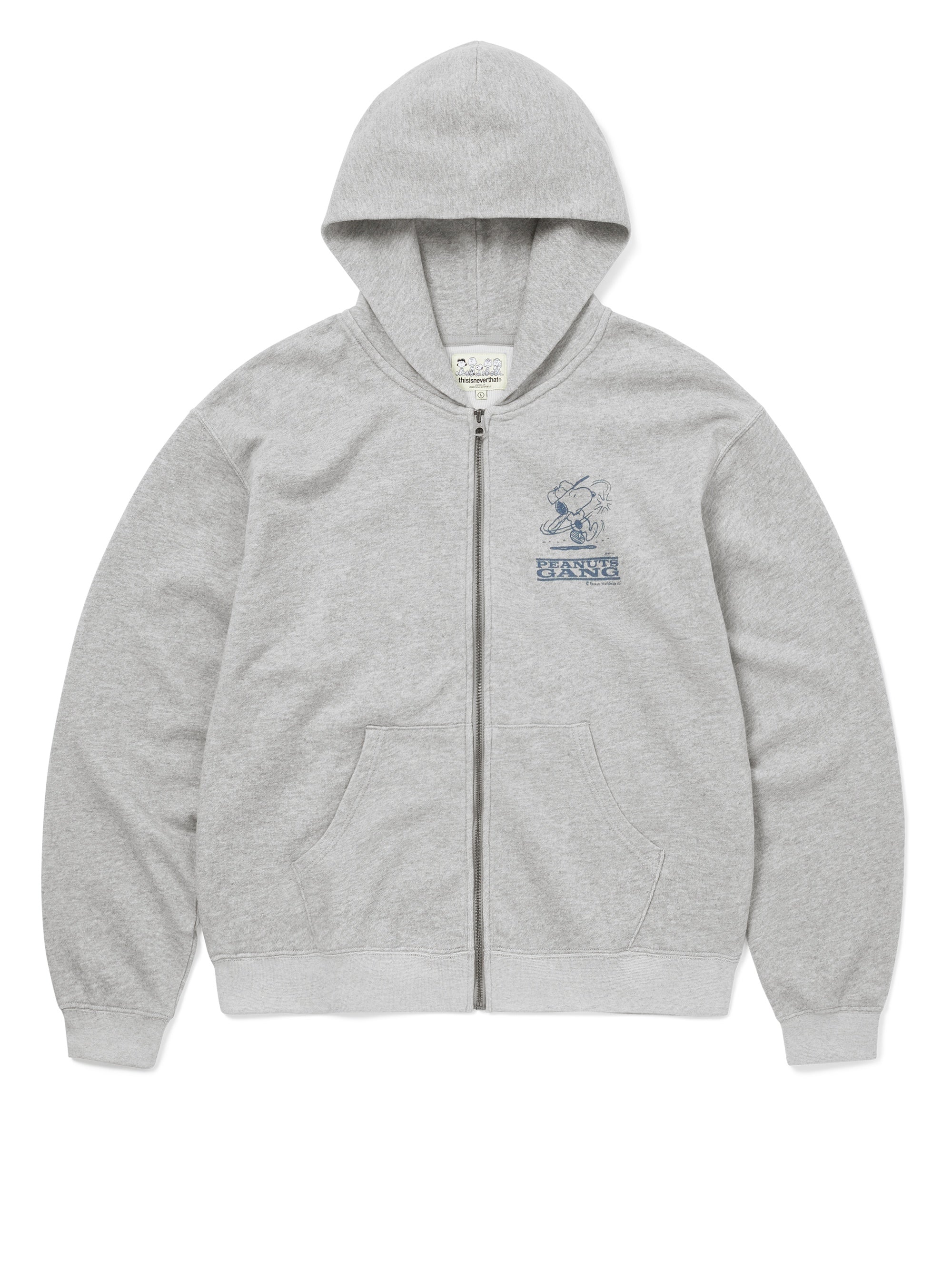 thisisneverthat - TNT PEANUTS Zip Up Hoodie (Heather Grey) product image 1 | TRAB K-Fashion Australia