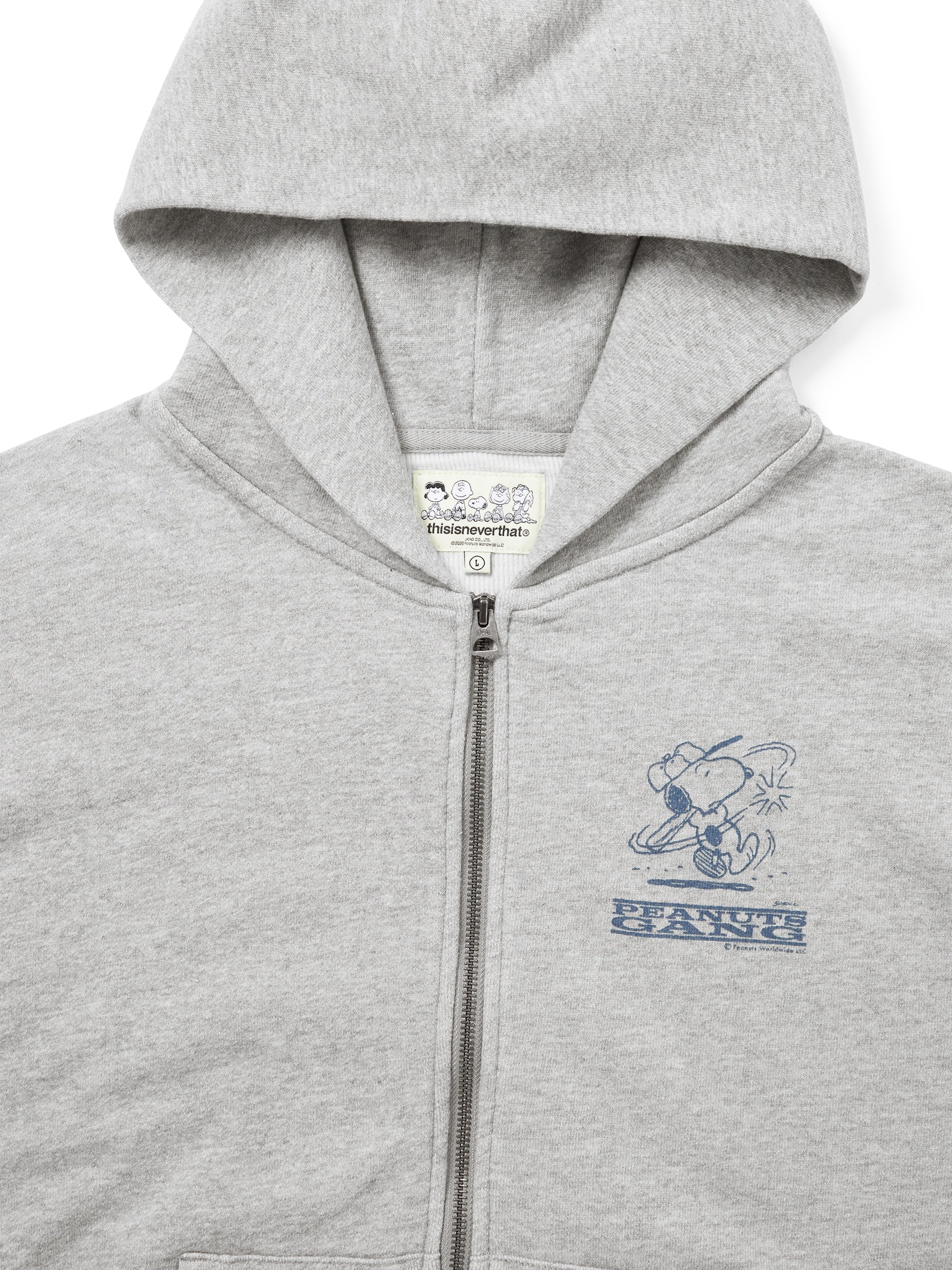 thisisneverthat - TNT PEANUTS Zip Up Hoodie (Heather Grey) product image 2 | TRAB K-Fashion Australia