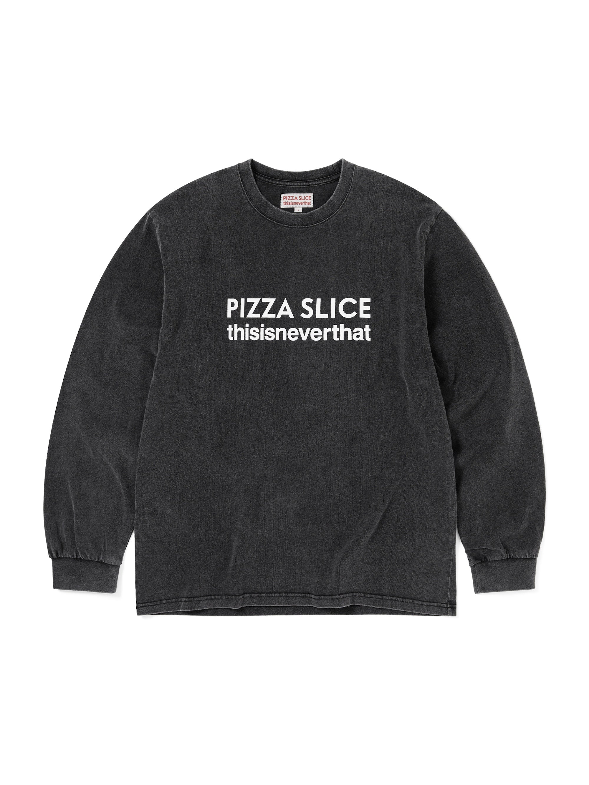 thisisneverthat - TNT Pizza Slice Logo L/S Tee (Washed Black) product image 1 | TRAB K-Fashion Australia