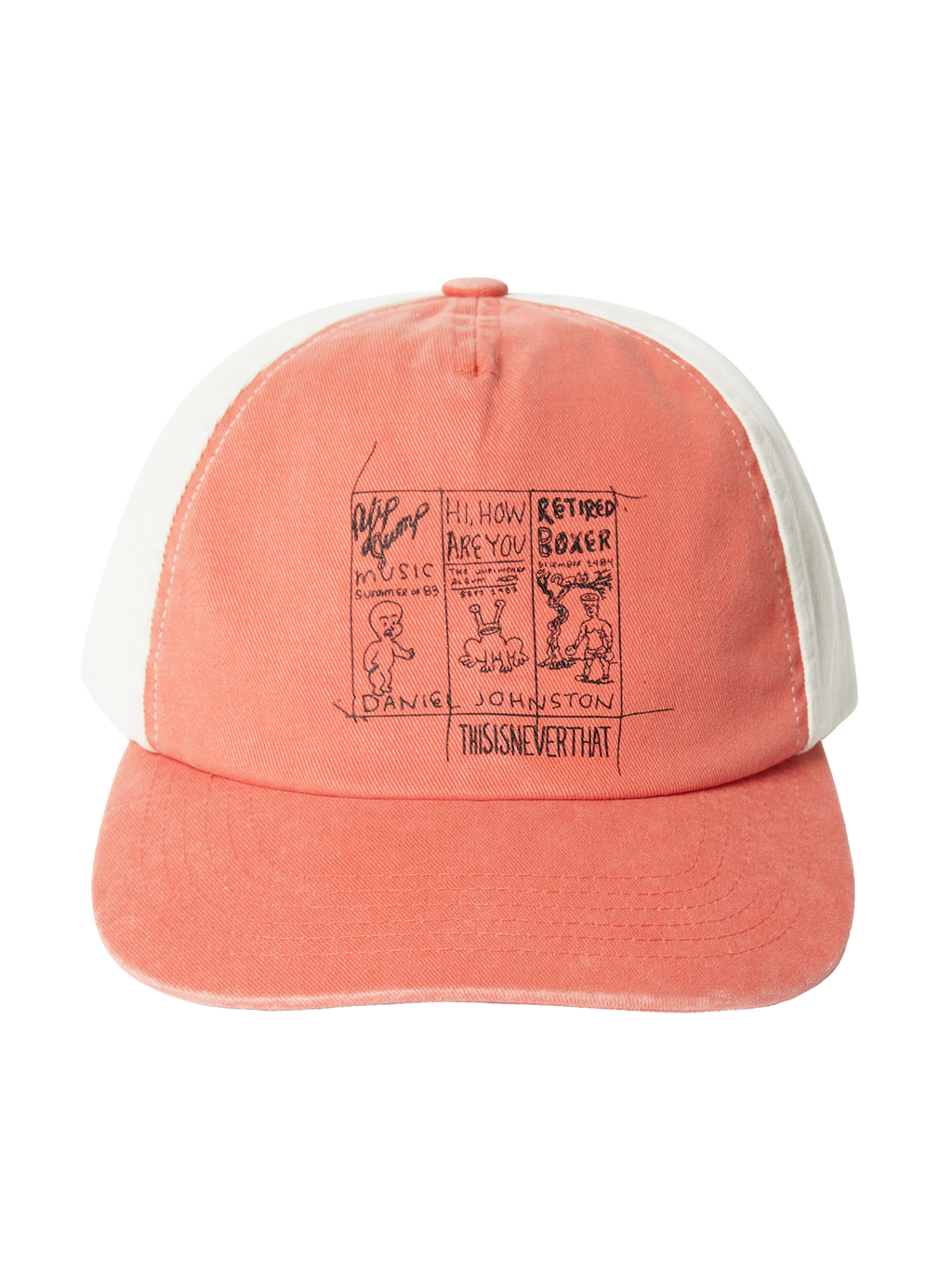 thisisneverthat - TNT Daniel Johnston 3-Frame Washed Cap (Orange) product image 2 | TRAB K-Fashion Australia