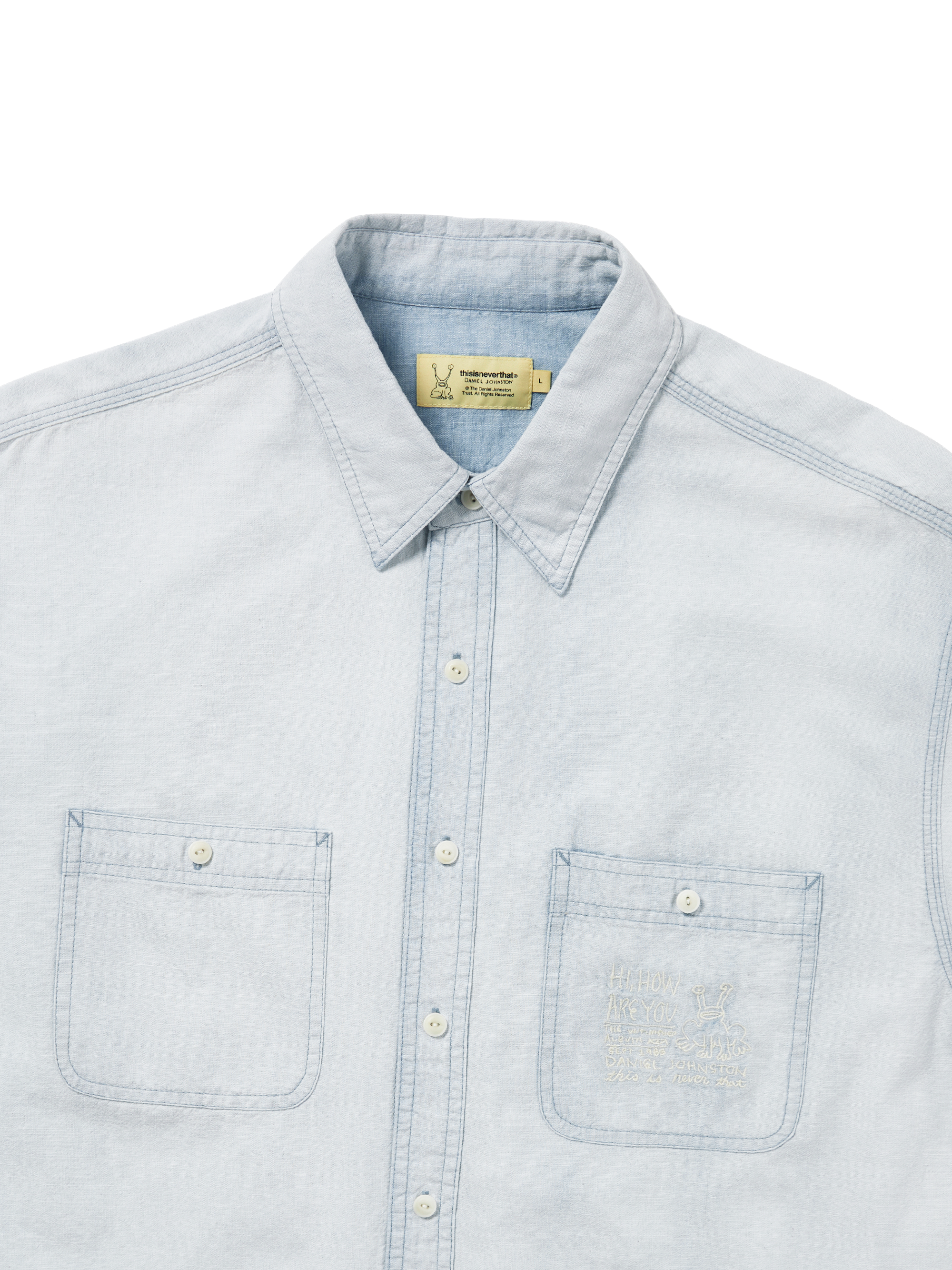 thisisneverthat - TNT Daniel Johnston Faded Chambray Shirt Light Blue (Lightblue) product image 2 | TRAB K-Fashion Australia
