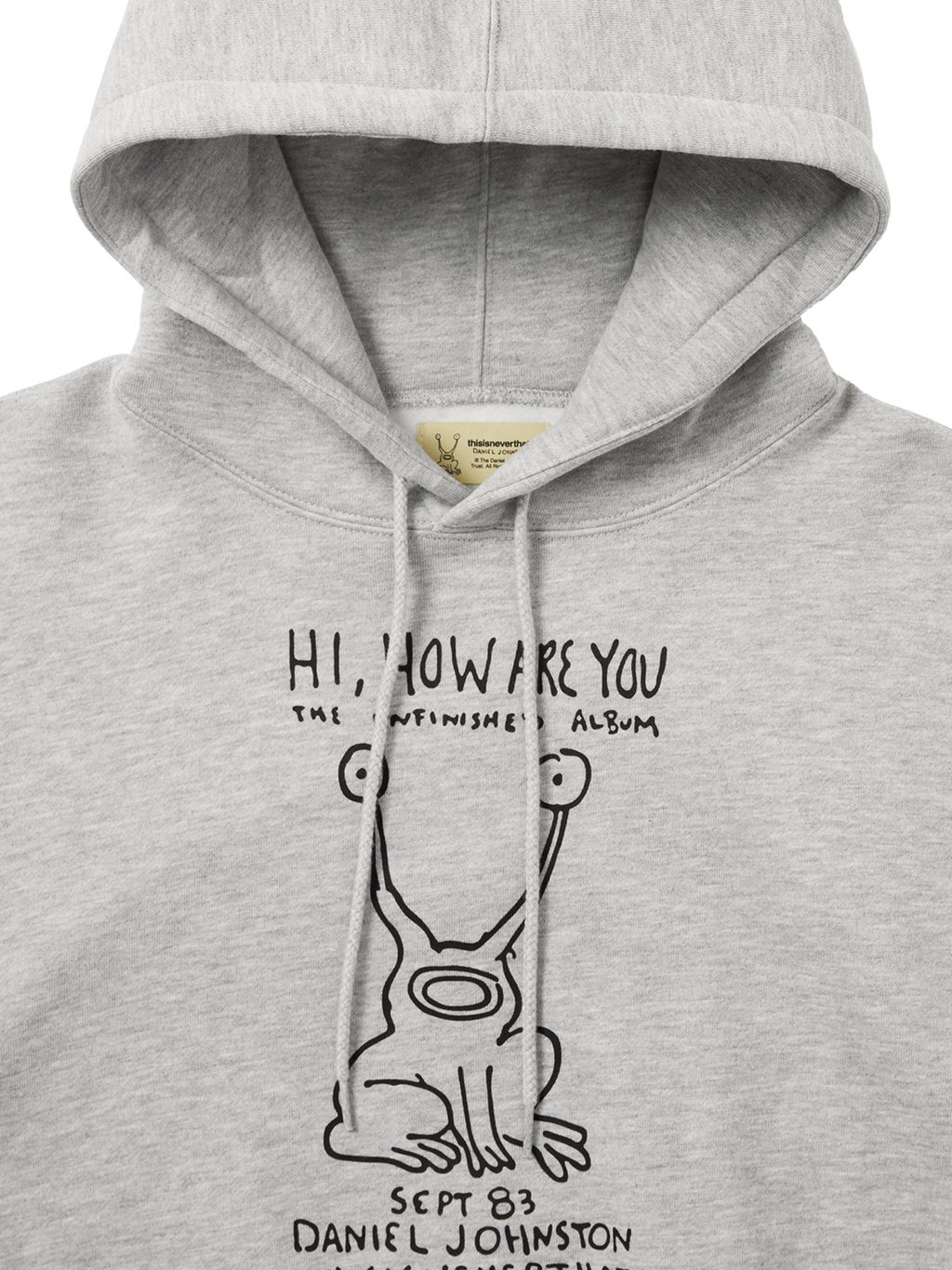 thisisneverthat - TNT Daniel Johnston Frog Hoodie Heather Grey (Heathergrey) product image 2 | TRAB K-Fashion Australia