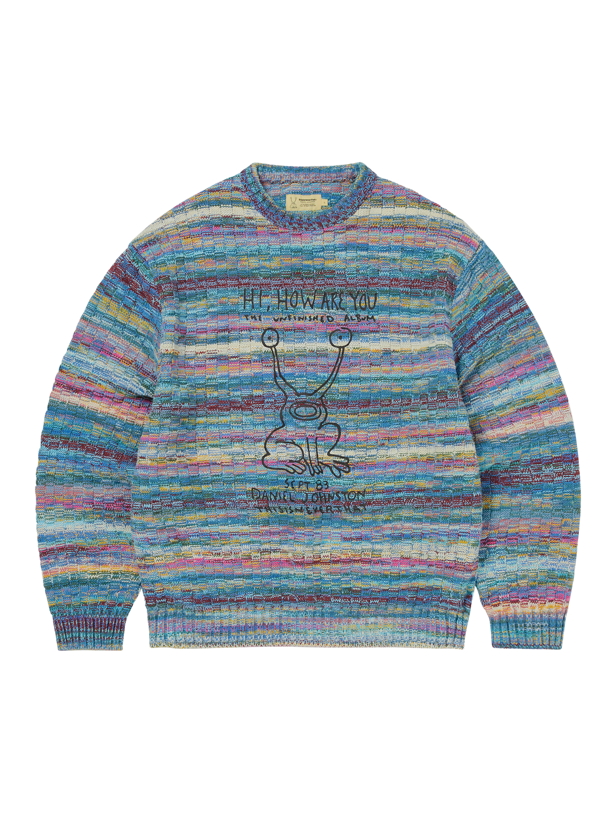 thisisneverthat - TNT Daniel Johnston Frog Knit Sweater (Blue) product image 1 | TRAB K-Fashion Australia