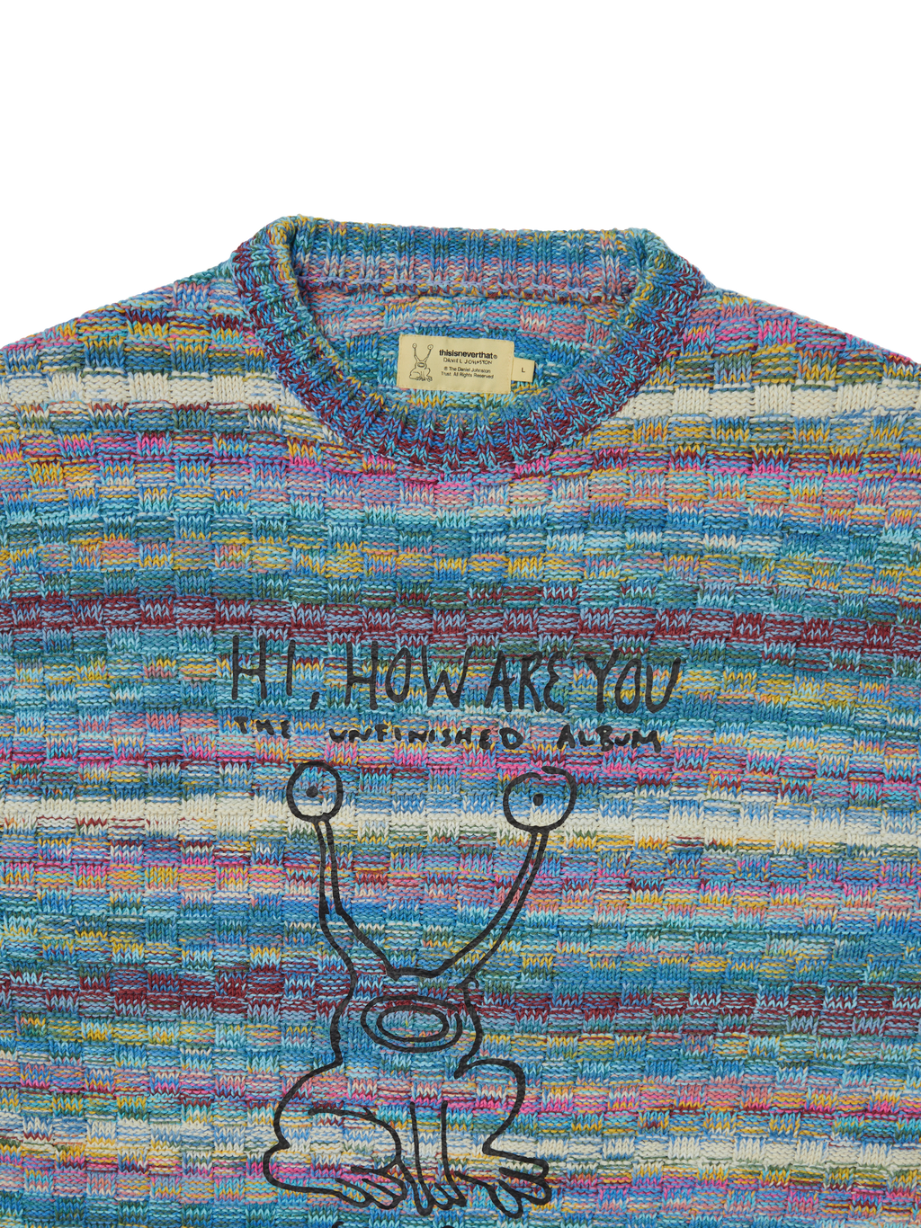 thisisneverthat - TNT Daniel Johnston Frog Knit Sweater (Blue) product image 2 | TRAB K-Fashion Australia