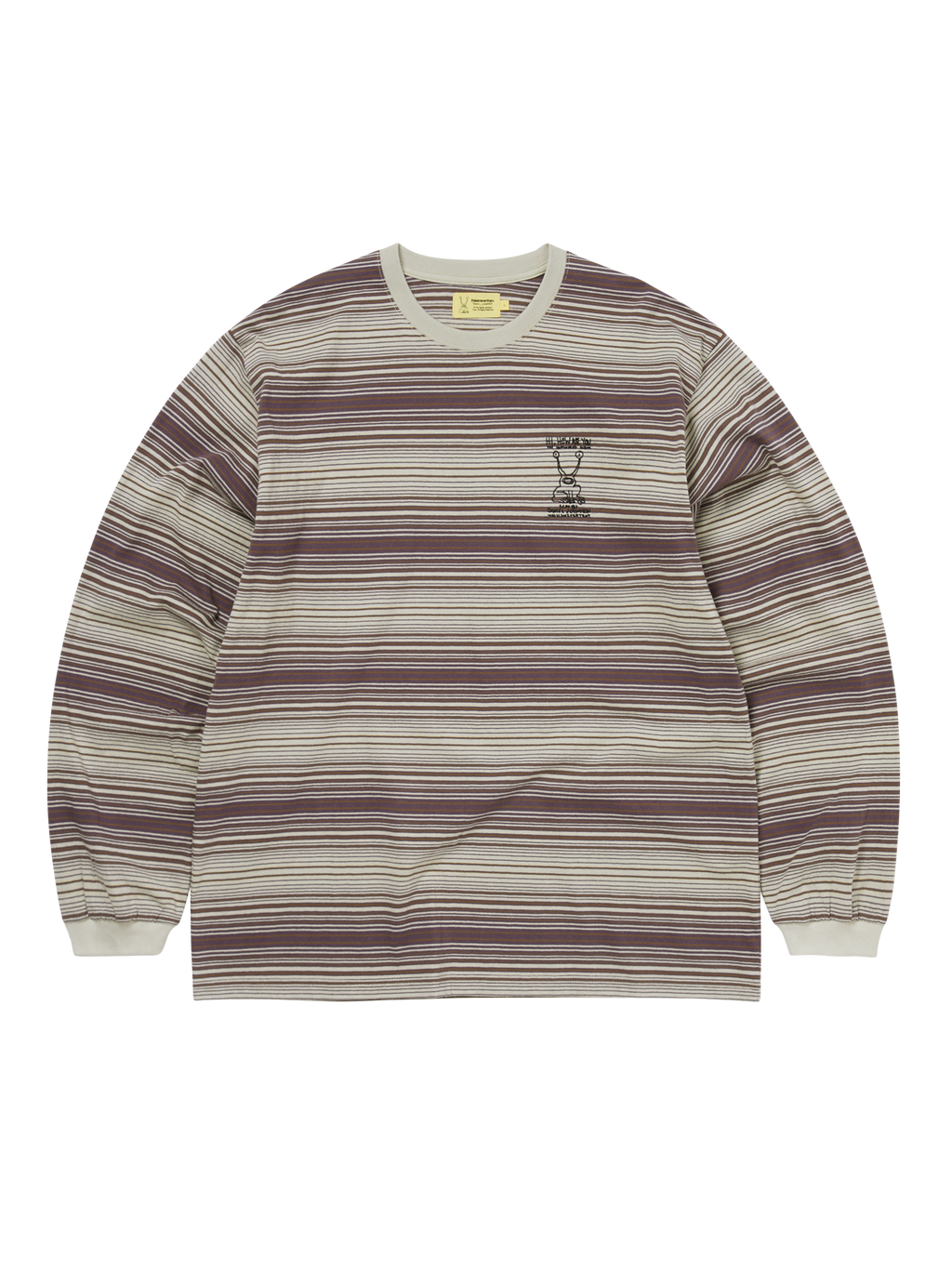 thisisneverthat - TNT Daniel Johnston Frog Striped L/S Tee Khaki (Lightblue) product image 1 | TRAB K-Fashion Australia