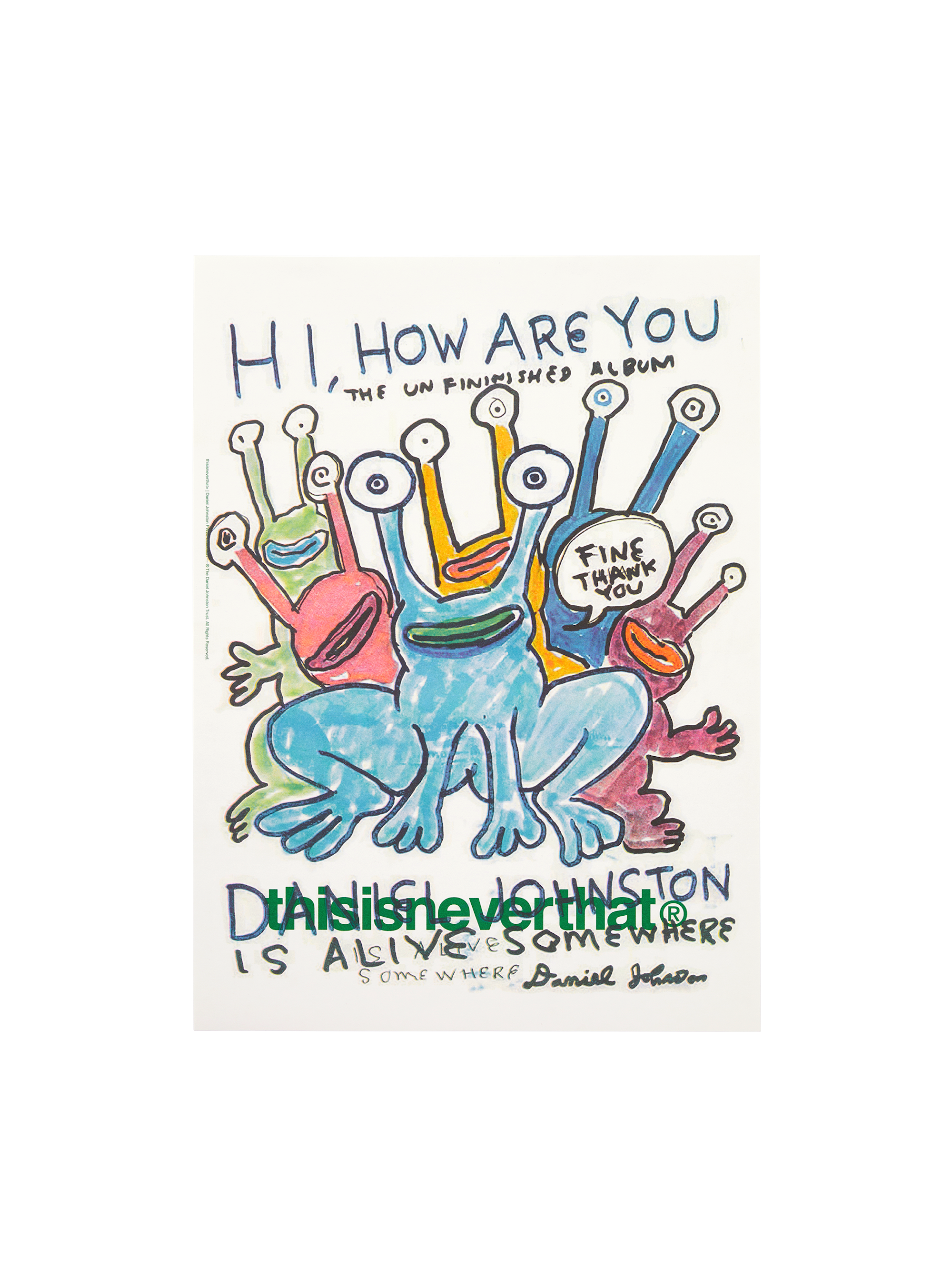 thisisneverthat - TNT Daniel Johnston Frogs Risograph Poster Multi (Realtree) product image 1 | TRAB K-Fashion Australia