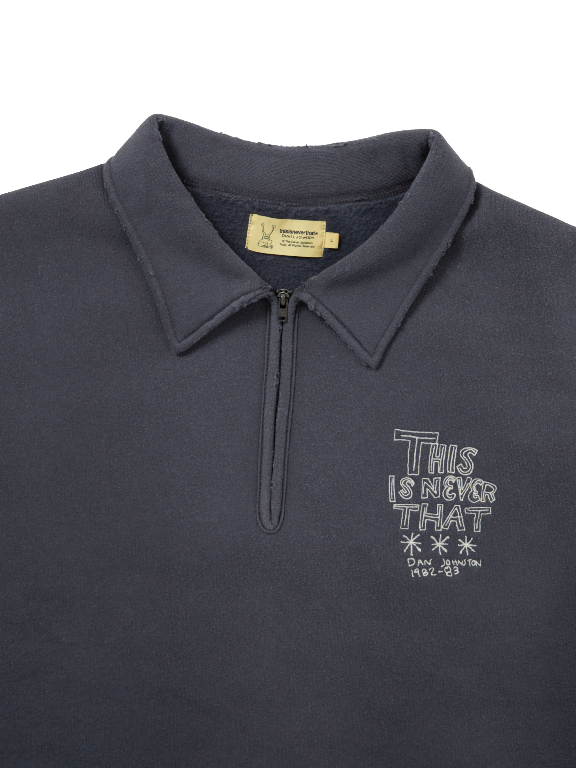 thisisneverthat - TNT Daniel Johnston H.Y.L.A. Half Zip Sweatshirt (Fadednavy) product image 2 | TRAB K-Fashion Australia