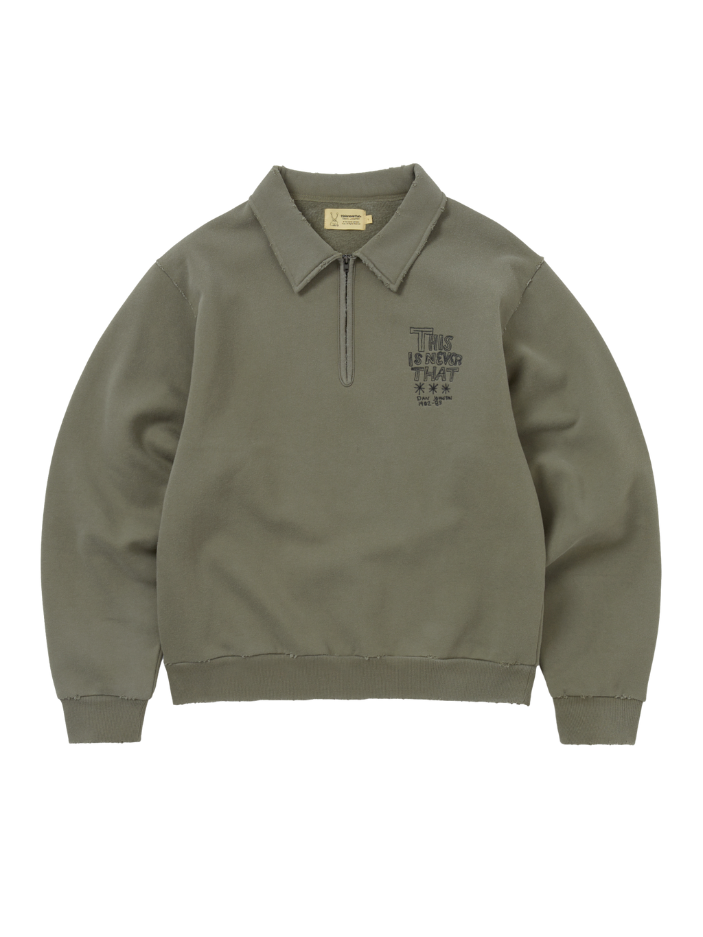 thisisneverthat - TNT Daniel Johnston H.Y.L.A. Half Zip Sweatshirt (Mud) product image 1 | TRAB K-Fashion Australia