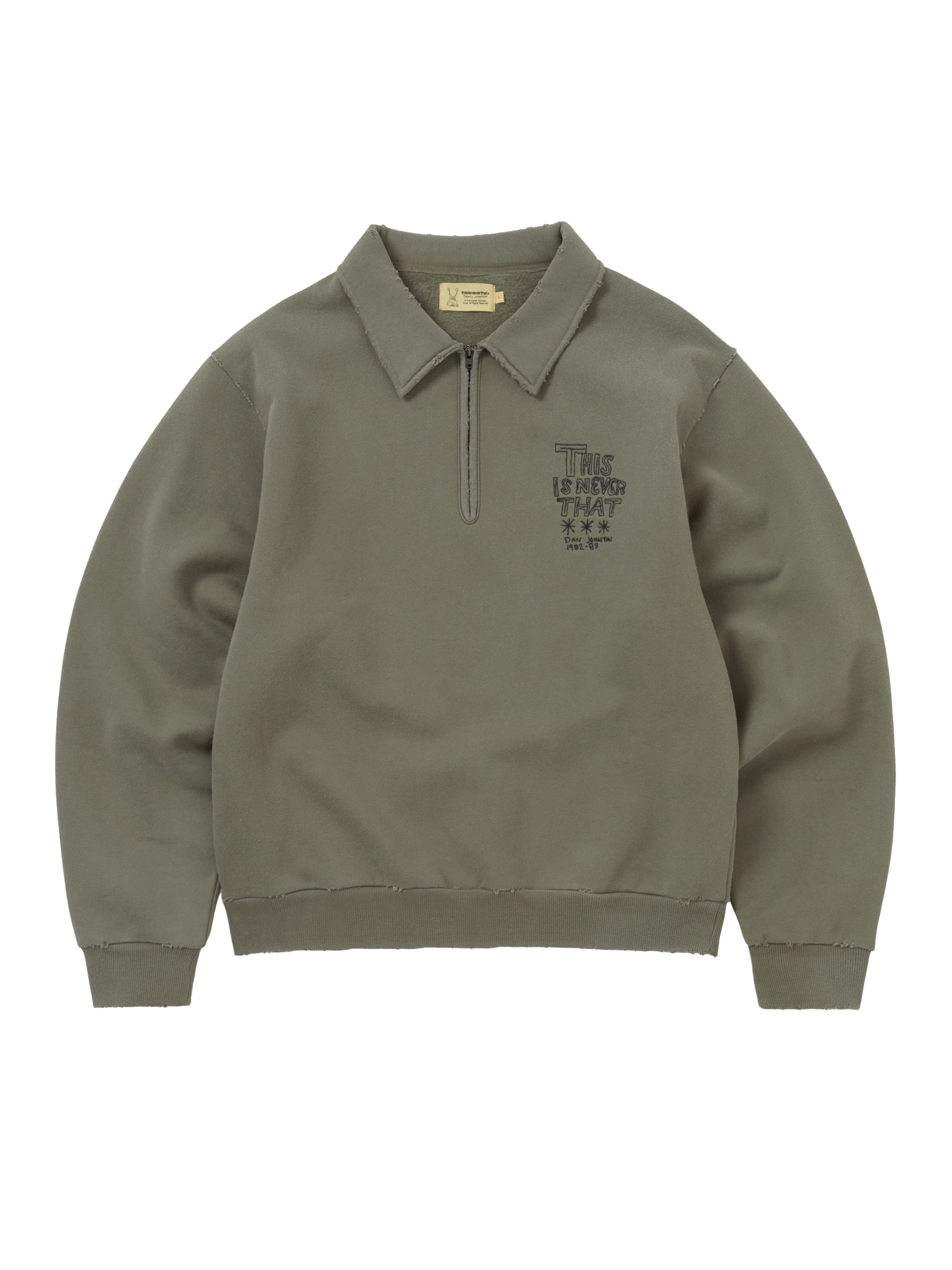 thisisneverthat - TNT Daniel Johnston H.Y.L.A. Half Zip Sweatshirt (Mud) product image 1 | TRAB K-Fashion Australia