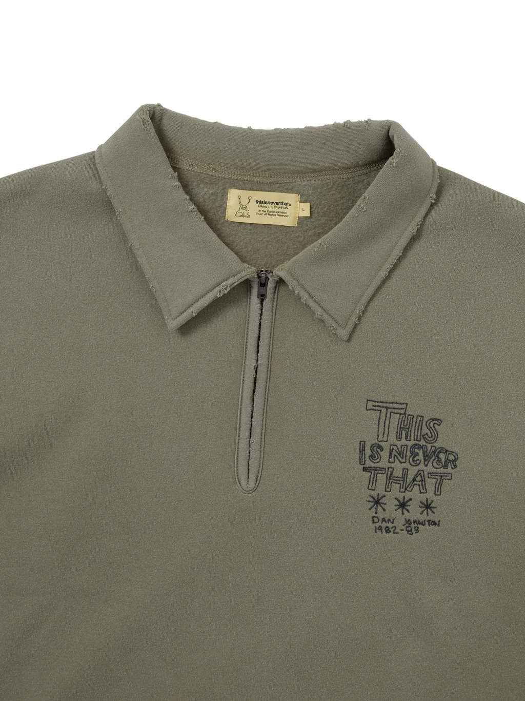 thisisneverthat - TNT Daniel Johnston H.Y.L.A. Half Zip Sweatshirt (Mud) product image 2 | TRAB K-Fashion Australia