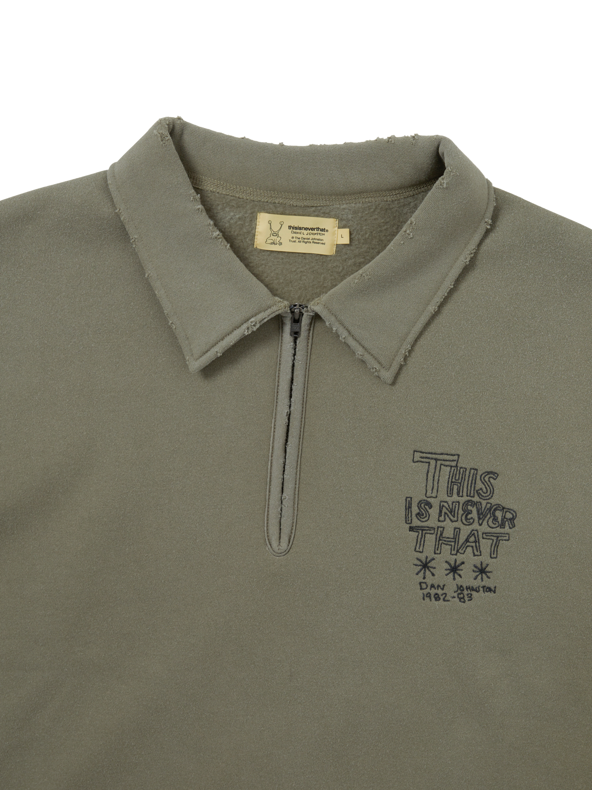 thisisneverthat - TNT Daniel Johnston H.Y.L.A. Half Zip Sweatshirt (Mud) product image 2 | TRAB K-Fashion Australia