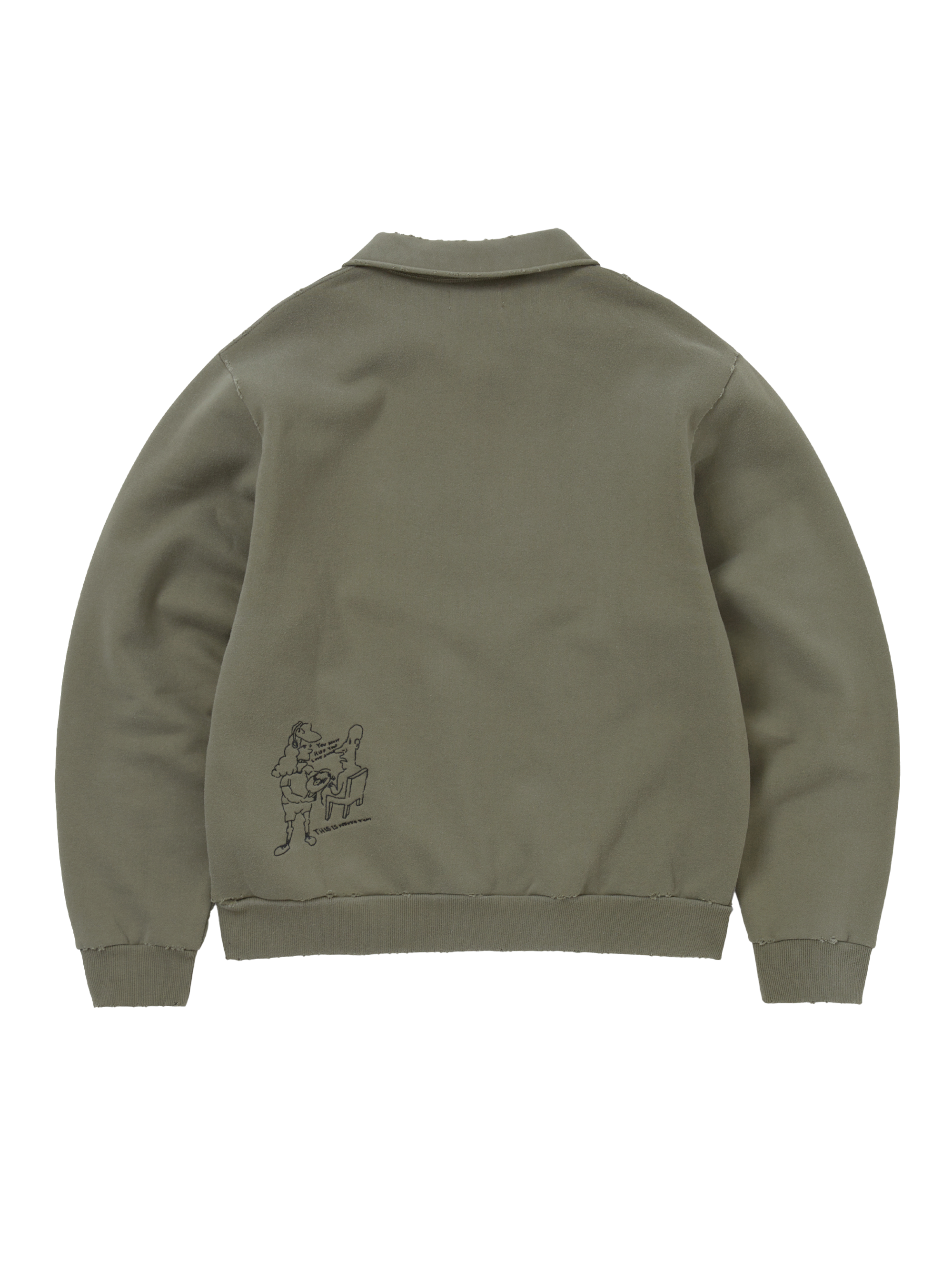 thisisneverthat - TNT Daniel Johnston H.Y.L.A. Half Zip Sweatshirt (Mud) product image 4 | TRAB K-Fashion Australia