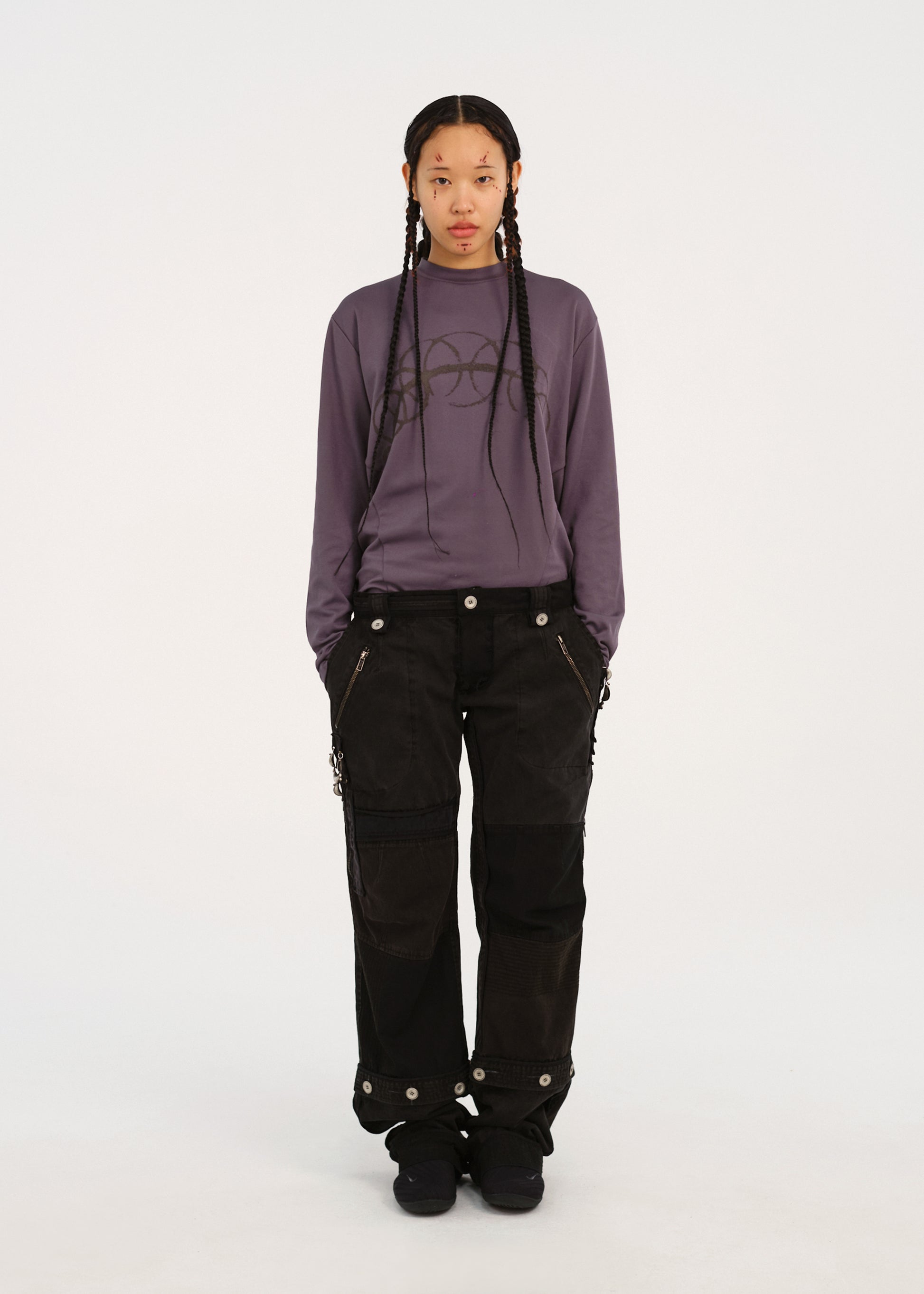 Hyein Seo - Graphic Long Sleeve (Ash Purple) product image 1 | TRAB K-Fashion Australia