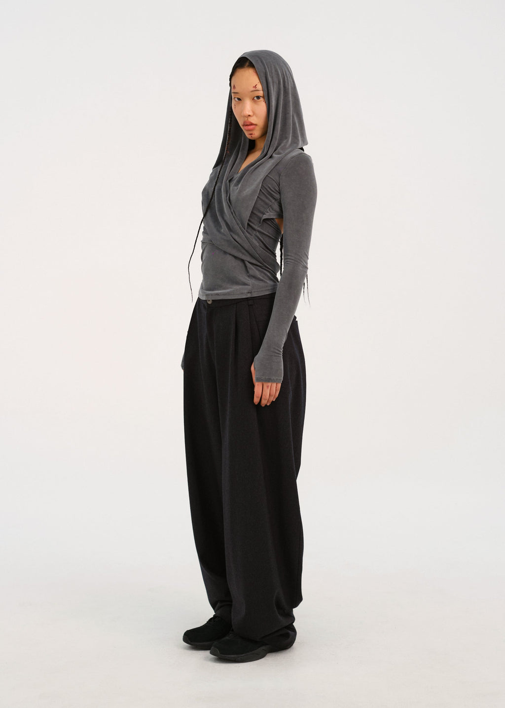 Hyein Seo - Wide Wool Pants (Dark Grey) product image 1 | TRAB K-Fashion Australia