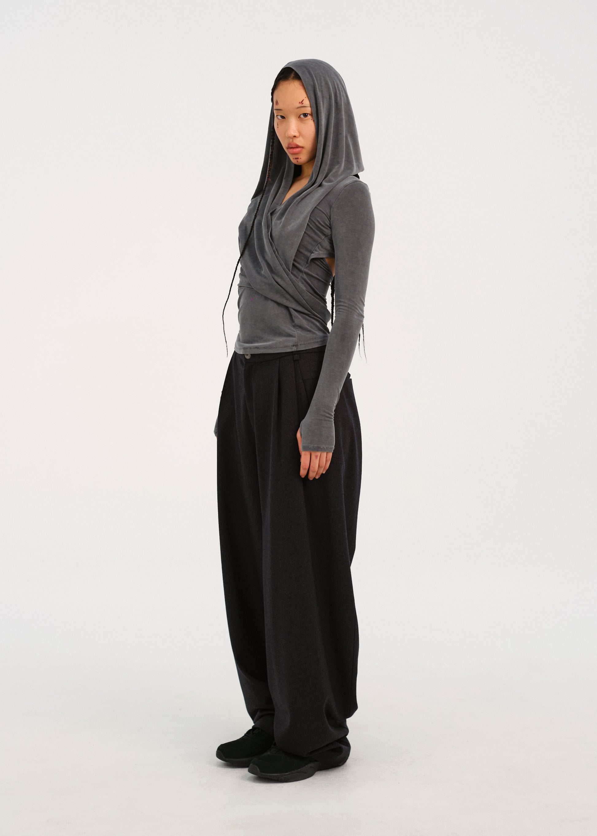 Hyein Seo - Wide Wool Pants (Dark Grey) product image 1 | TRAB K-Fashion Australia