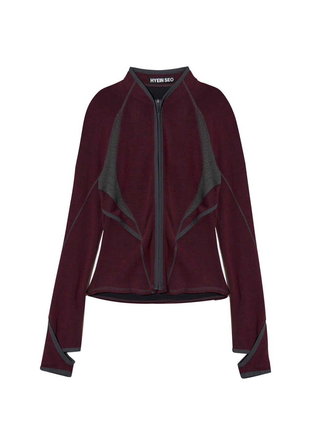 Hyein Seo - Slashed Zip Top (Burgundy) product image 5 | TRAB K-Fashion Australia