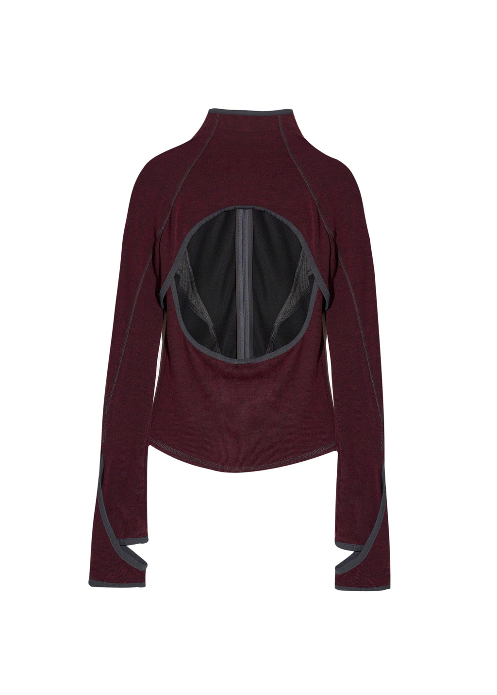 Hyein Seo - Slashed Zip Top (Burgundy) product image 6 | TRAB K-Fashion Australia