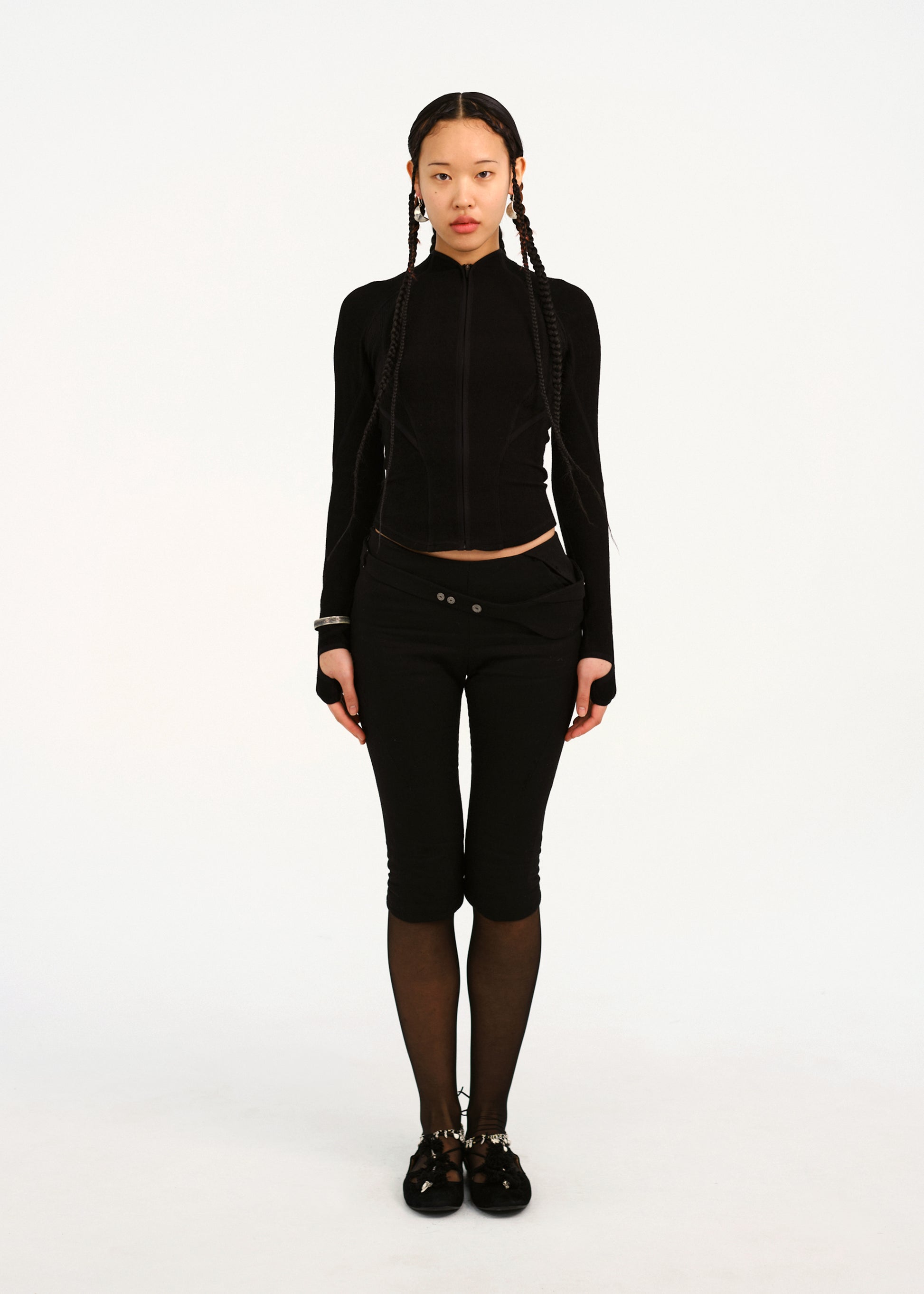 Hyein Seo - Crescent Silver Earrings (Silver) product image 2 | TRAB K-Fashion Australia