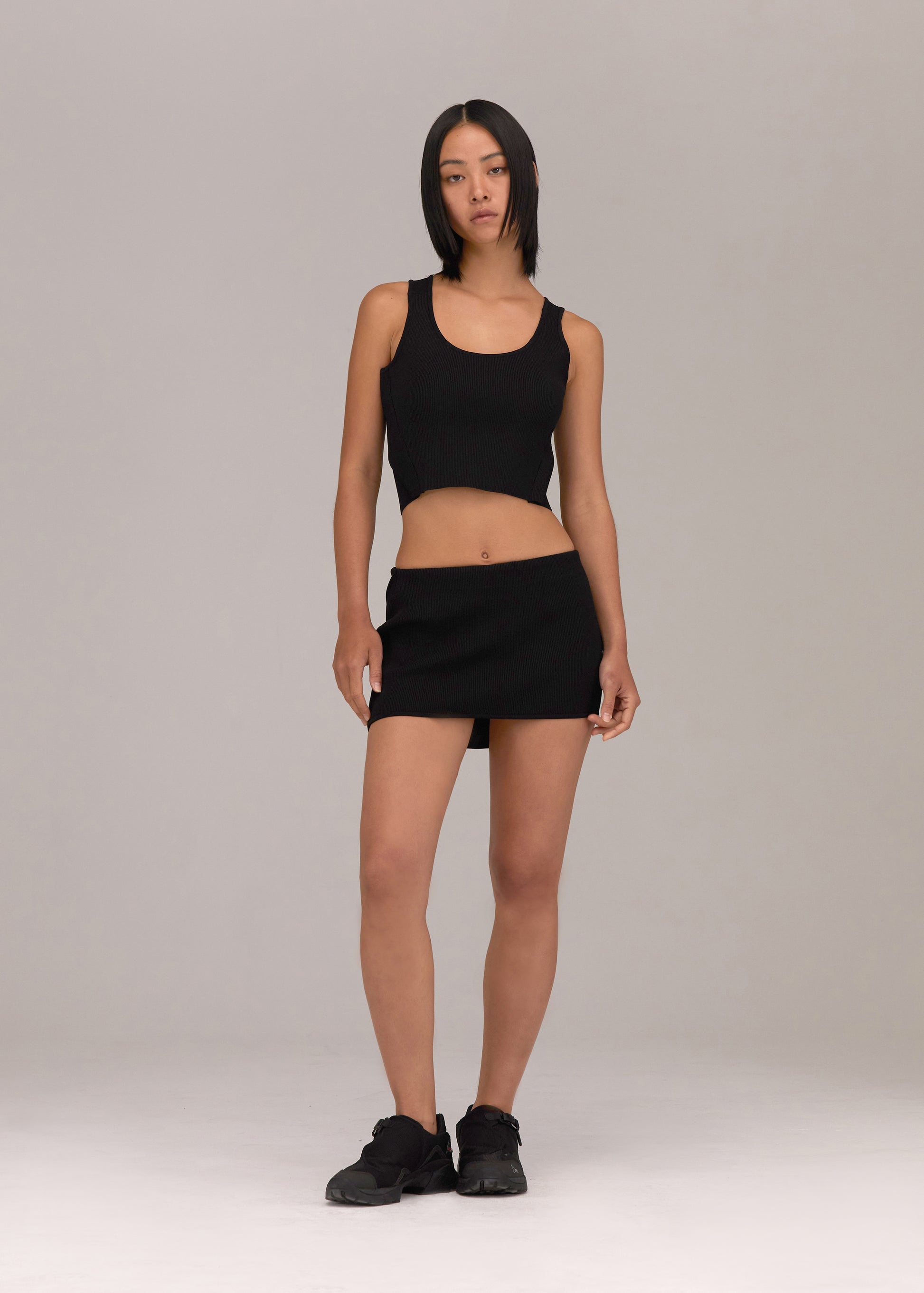 Hyein Seo - Knit Top and Mini Skirt Set (Black) product image 1 | TRAB K-Fashion Australia