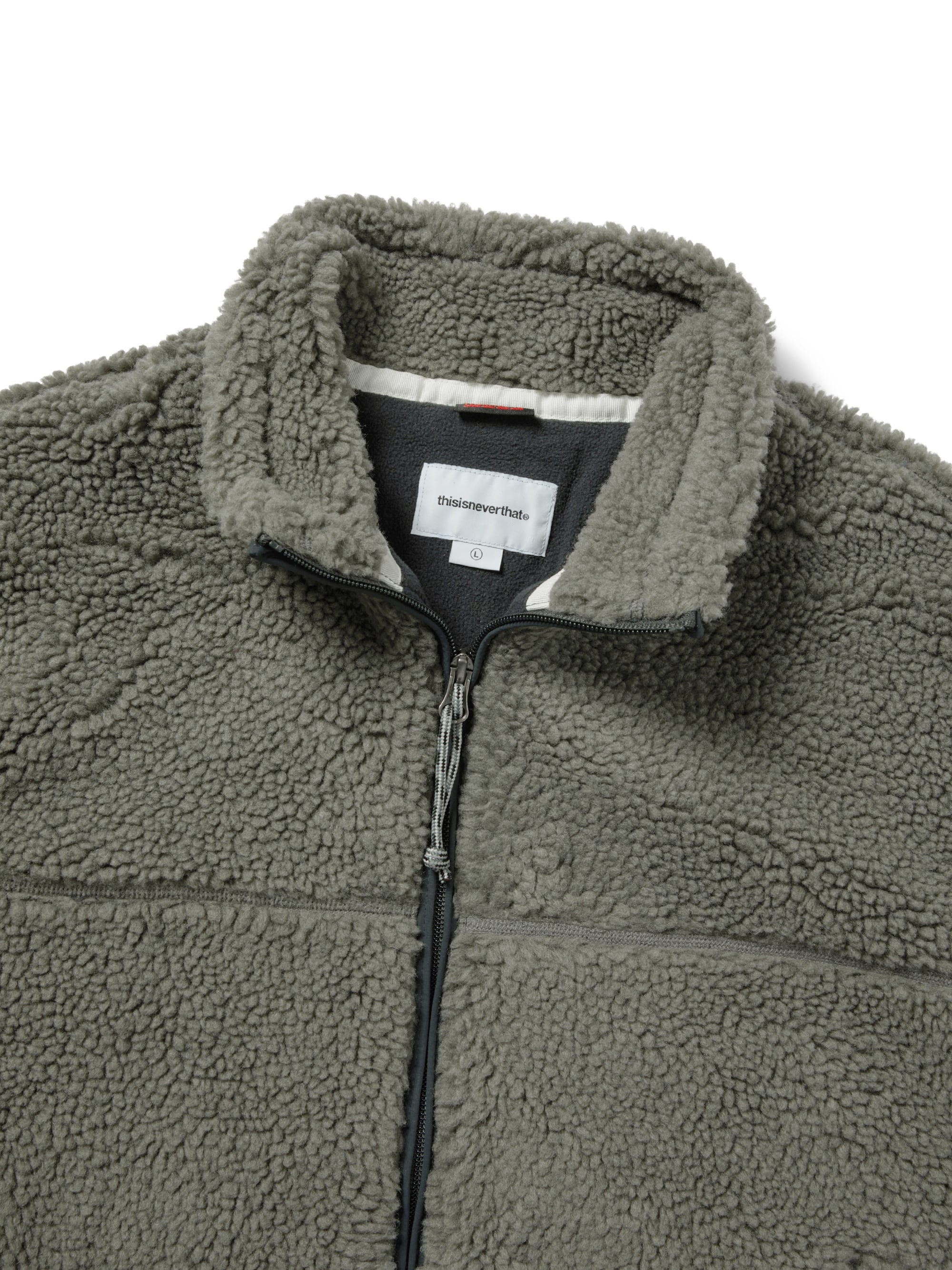 thisisneverthat - T Sherpa Fleece Jacket (Grey) product image 2 | TRAB K-Fashion Australia