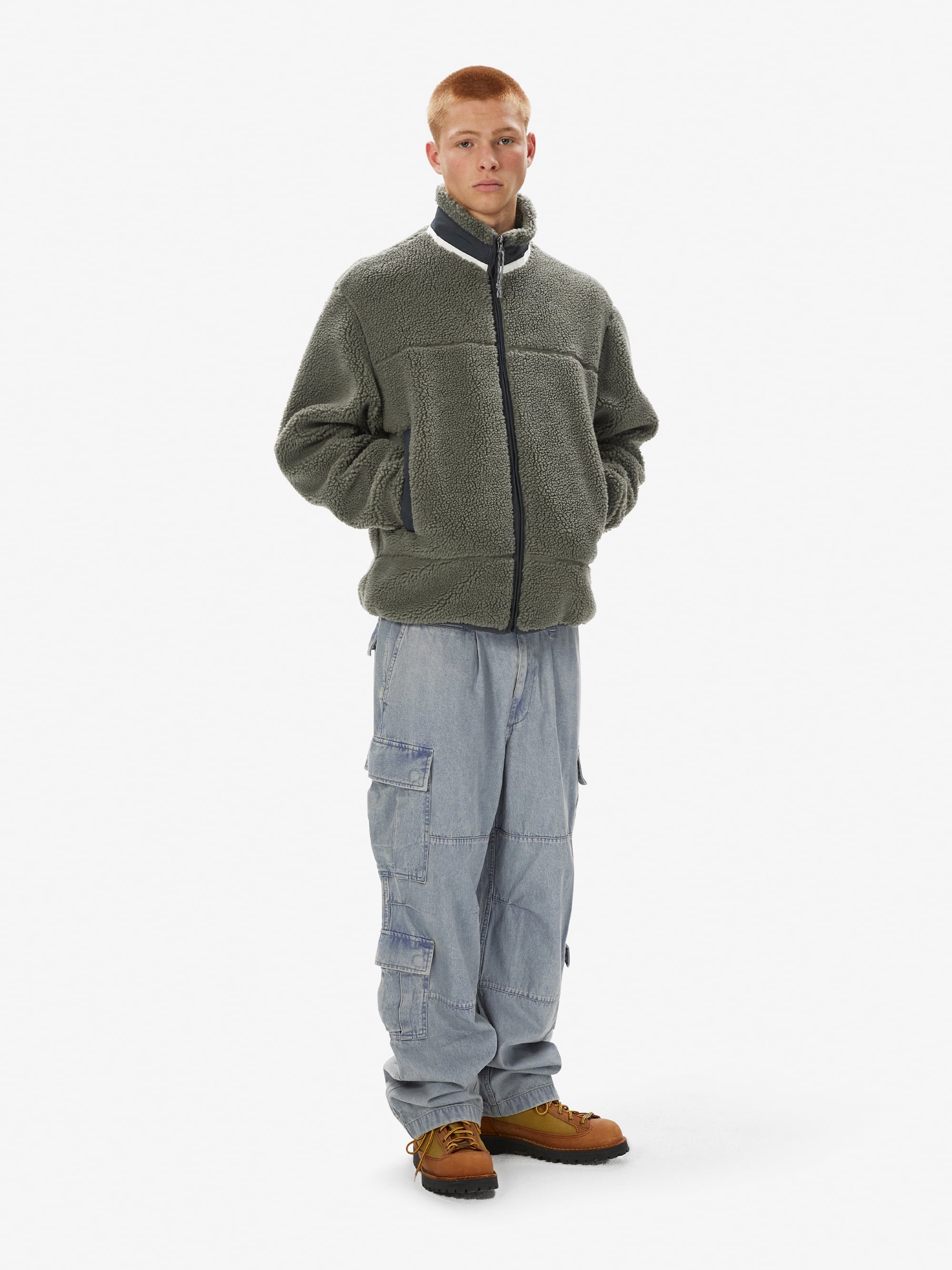 thisisneverthat - T Sherpa Fleece Jacket (Grey) product image 7 | TRAB K-Fashion Australia