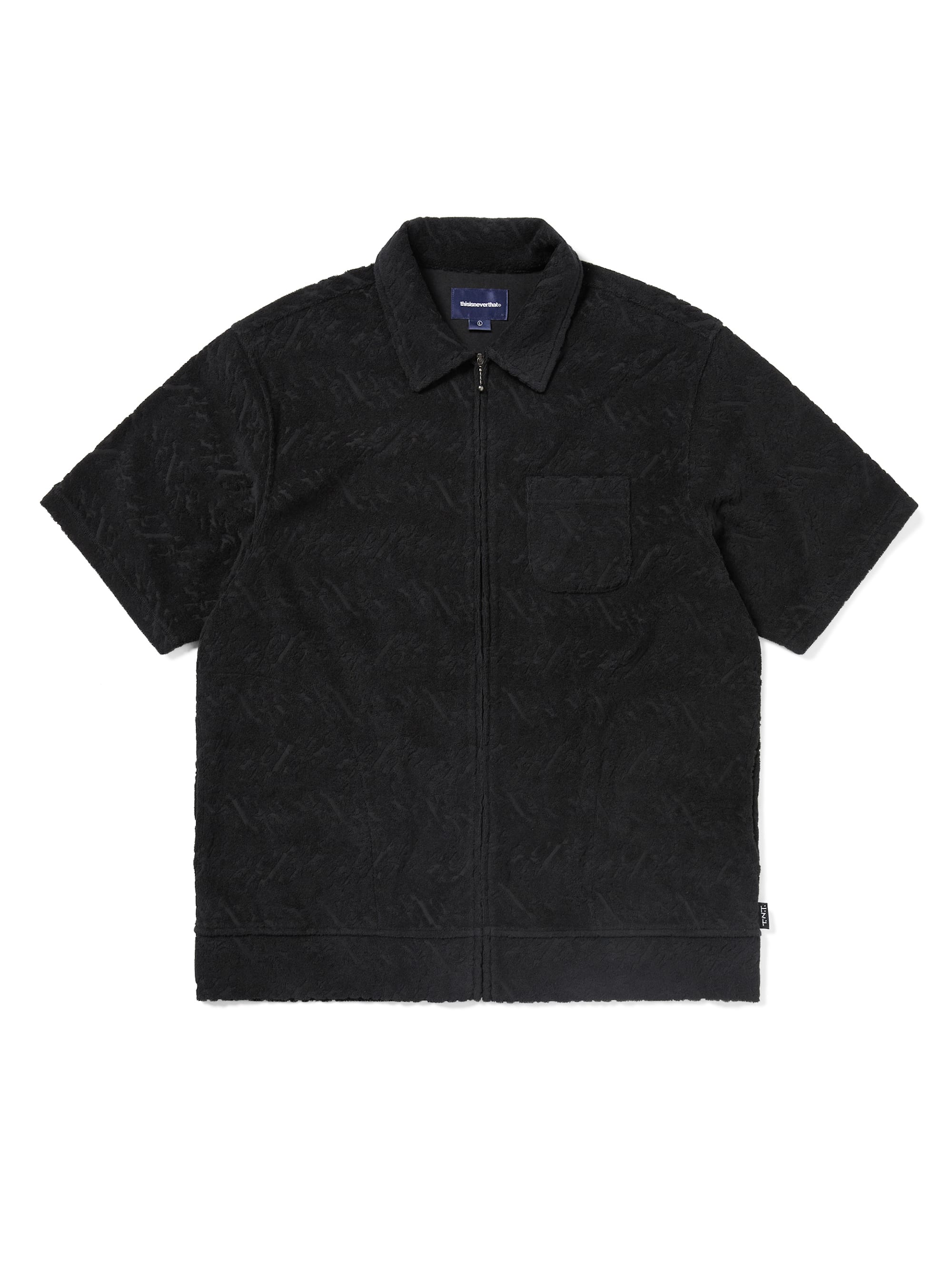 thisisneverthat - Terry S/S Zip Shirt (Black) product image 1 | TRAB K-Fashion Australia