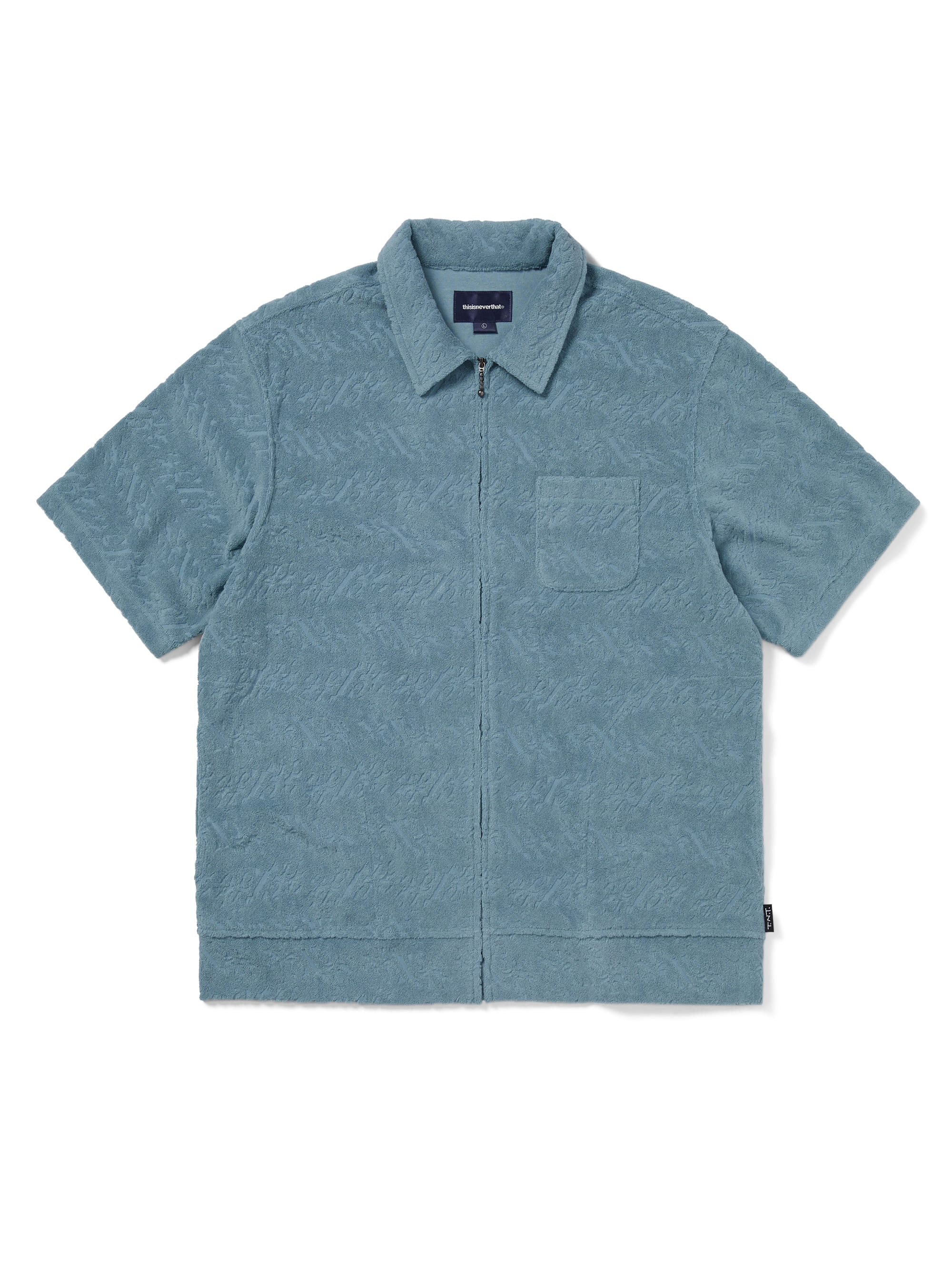 thisisneverthat - Terry S/S Zip Shirt (Blue) product image 1 | TRAB K-Fashion Australia