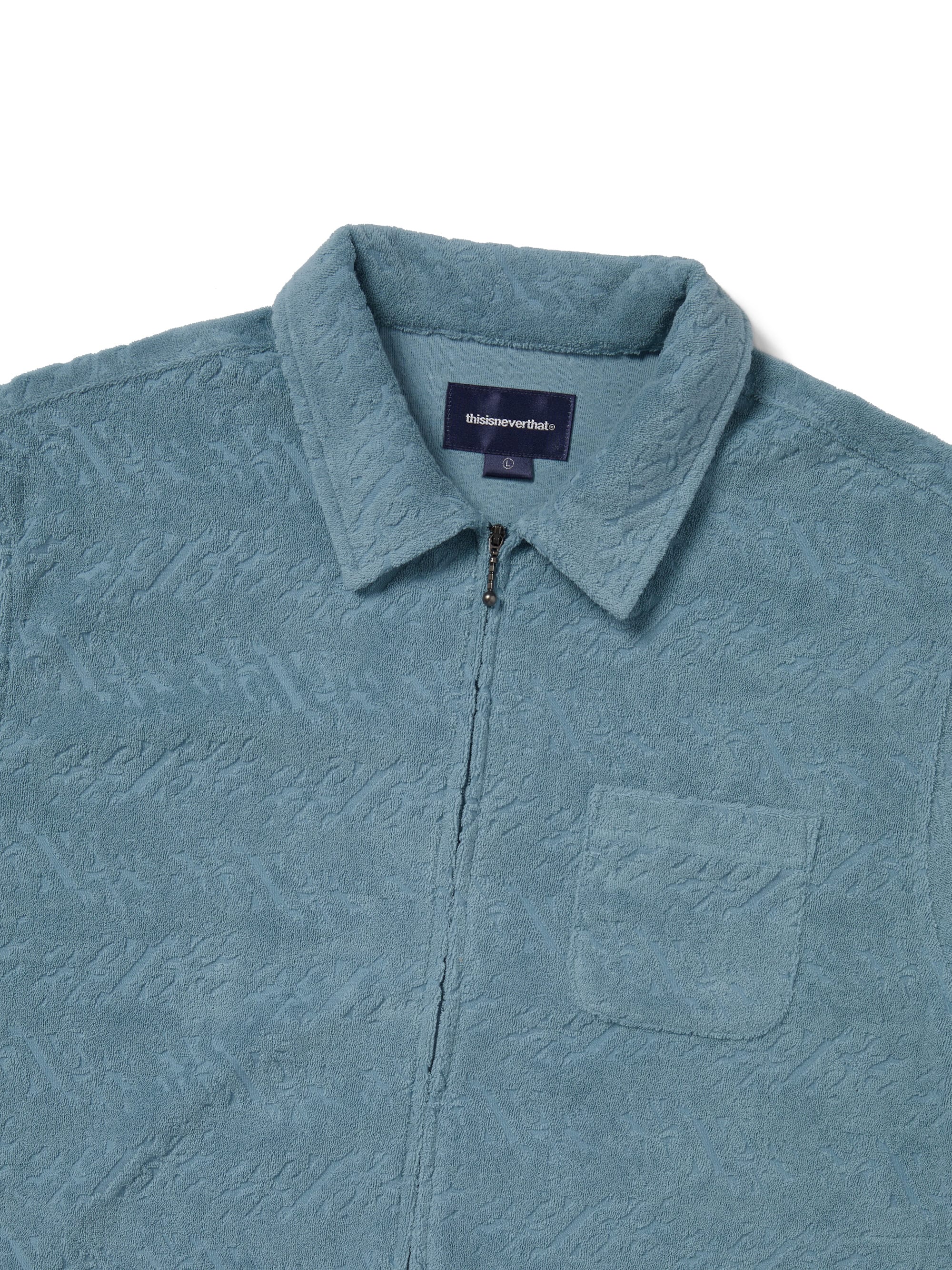 thisisneverthat - Terry S/S Zip Shirt (Blue) product image 2 | TRAB K-Fashion Australia
