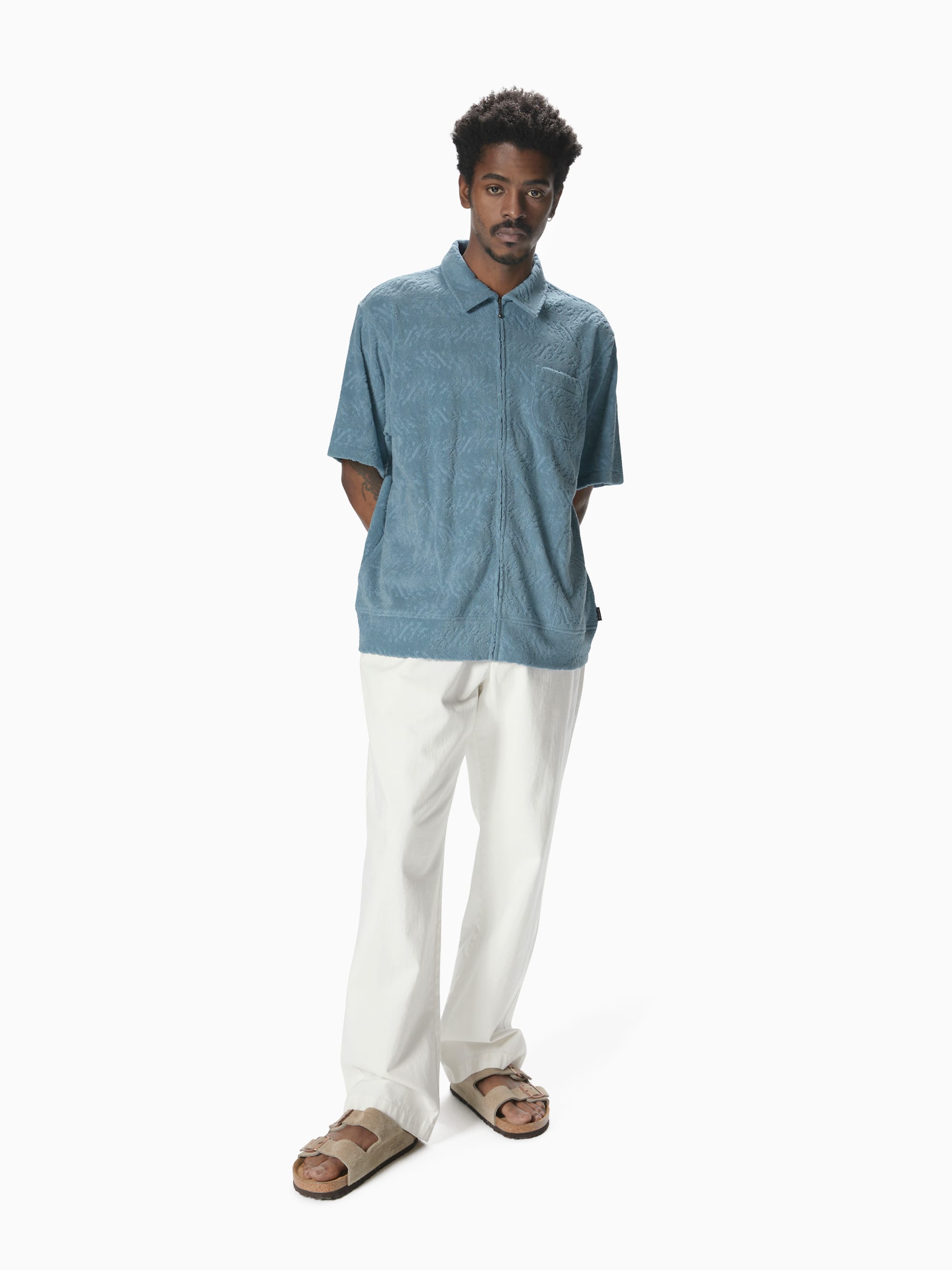 thisisneverthat - Terry S/S Zip Shirt (Blue) product image 5 | TRAB K-Fashion Australia