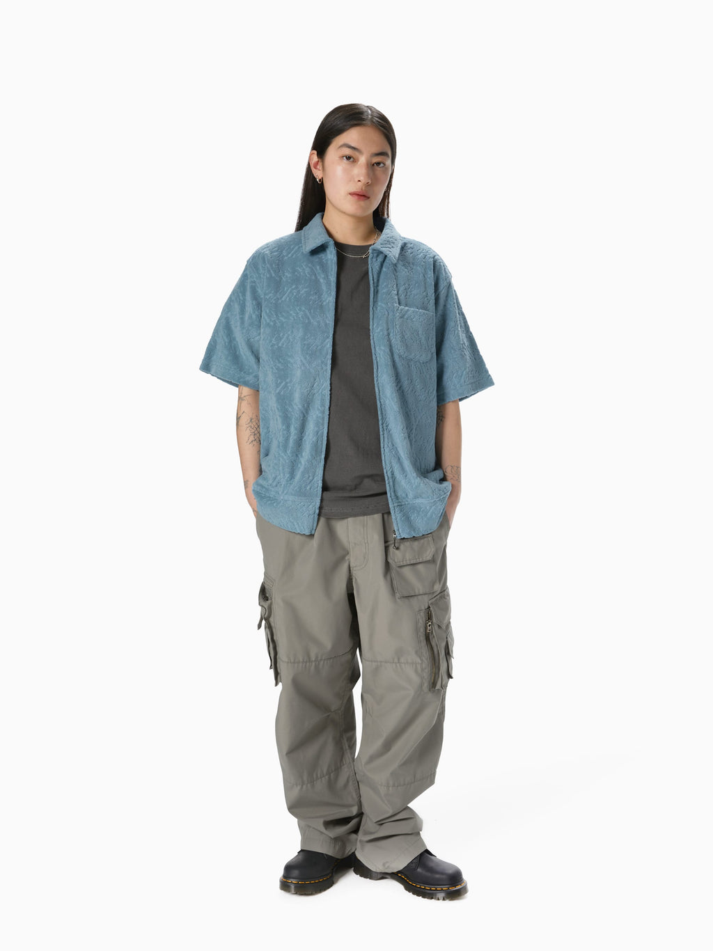 thisisneverthat - Terry S/S Zip Shirt (Blue) product image 6 | TRAB K-Fashion Australia