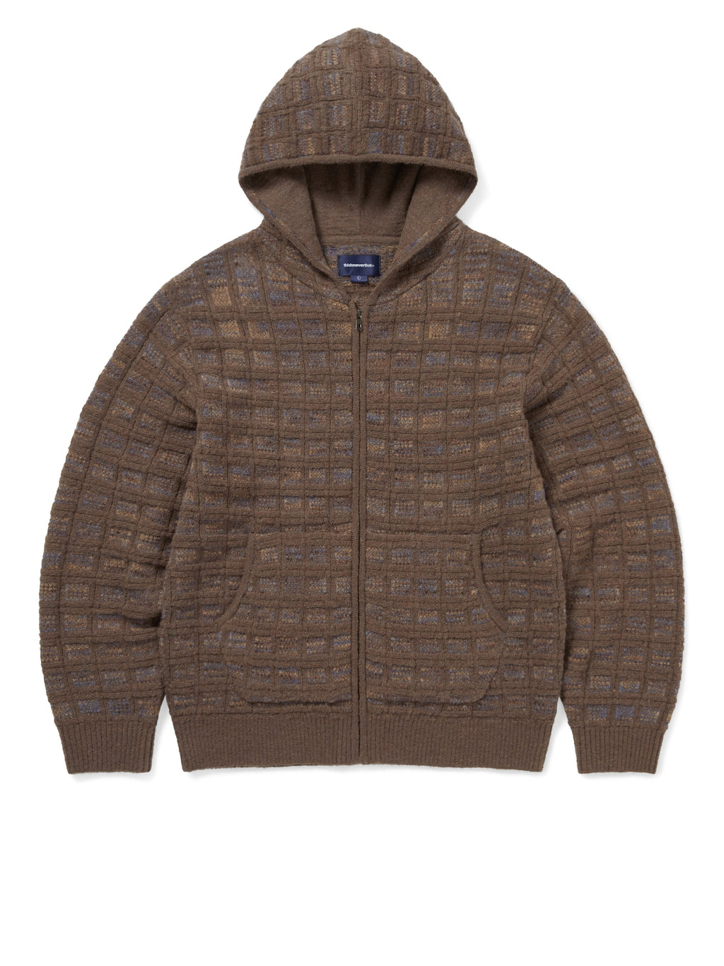 thisisneverthat - Textured Knit Zip Hoodie (Brown) product image 1 | TRAB K-Fashion Australia