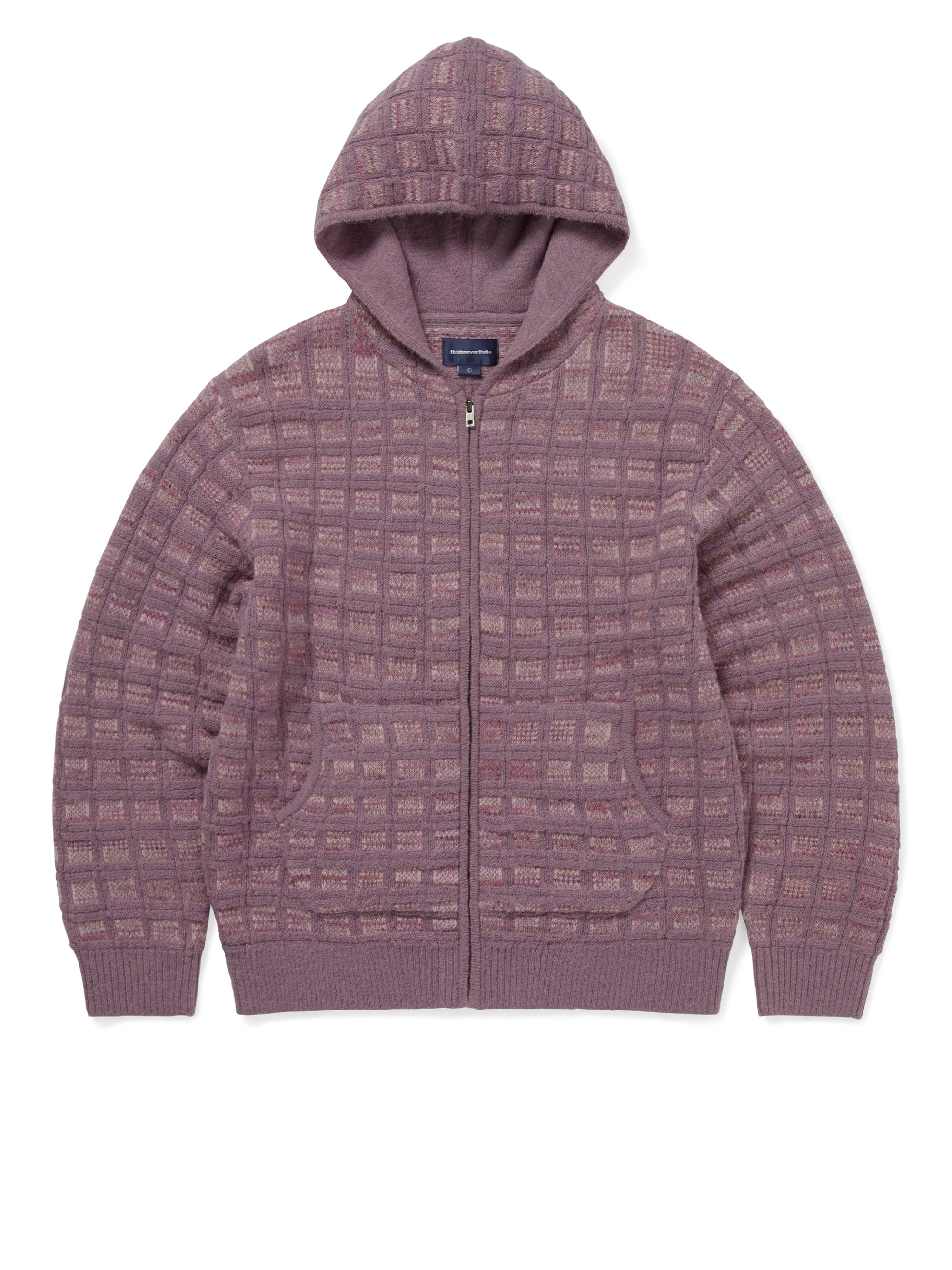 thisisneverthat - Textured Knit Zip Hoodie Dusty (Pink) product image 1 | TRAB K-Fashion Australia