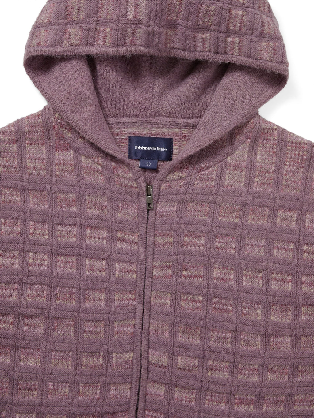 thisisneverthat - Textured Knit Zip Hoodie Dusty (Pink) product image 2 | TRAB K-Fashion Australia