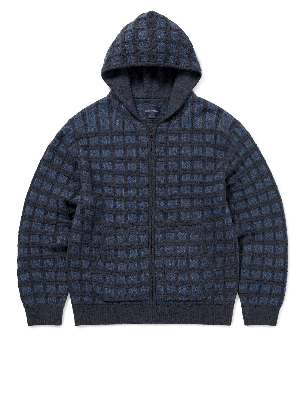 thisisneverthat - Textured Knit Zip Hoodie (Navy) product image 1 | TRAB K-Fashion Australia